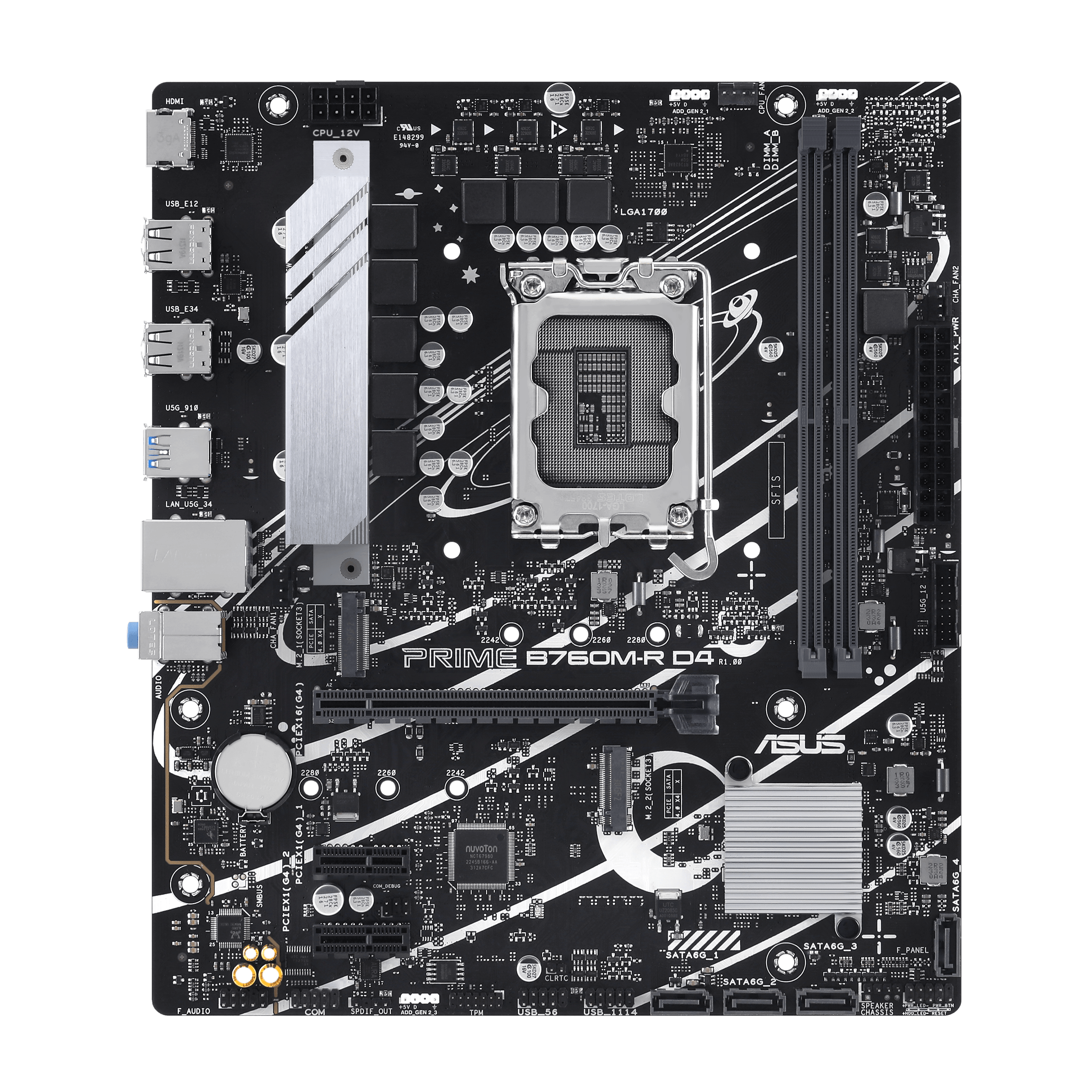 ASUS PRIME B760M-R D4 mATX Mainboard Sockel 1700 HDMI/USB-A