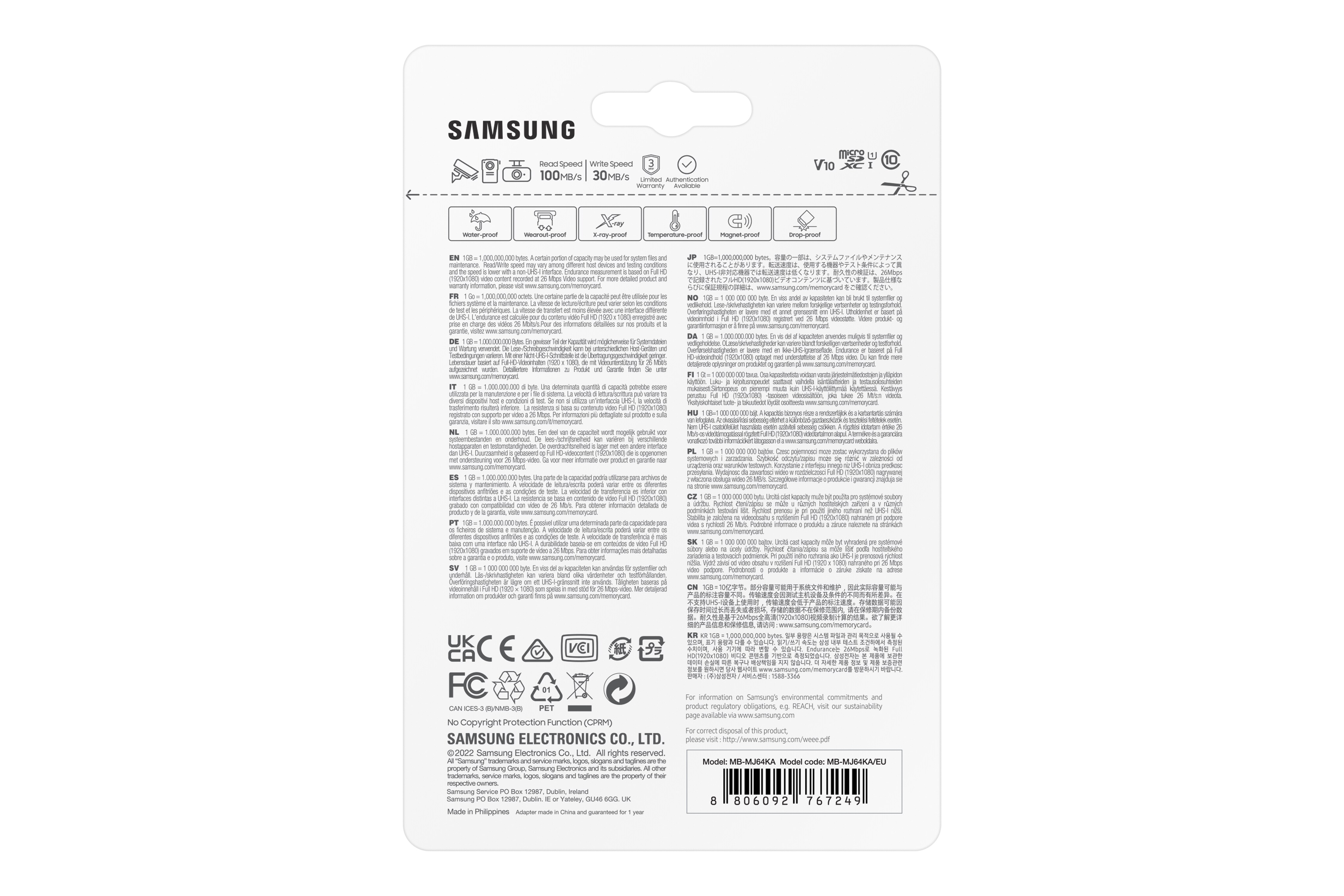 Samsung PRO Endurance 64 GB microSD-Speicherkarte mit SD-Adapter