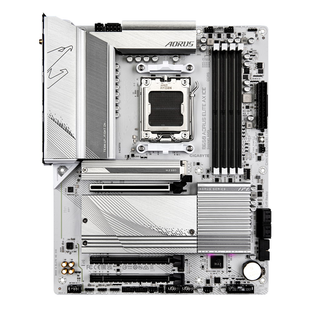 GIGABYTE B650 AORUS ELITE AX ICE ATX Mainboard Sockel AM5 HDMI/DP/USB-C/M.2