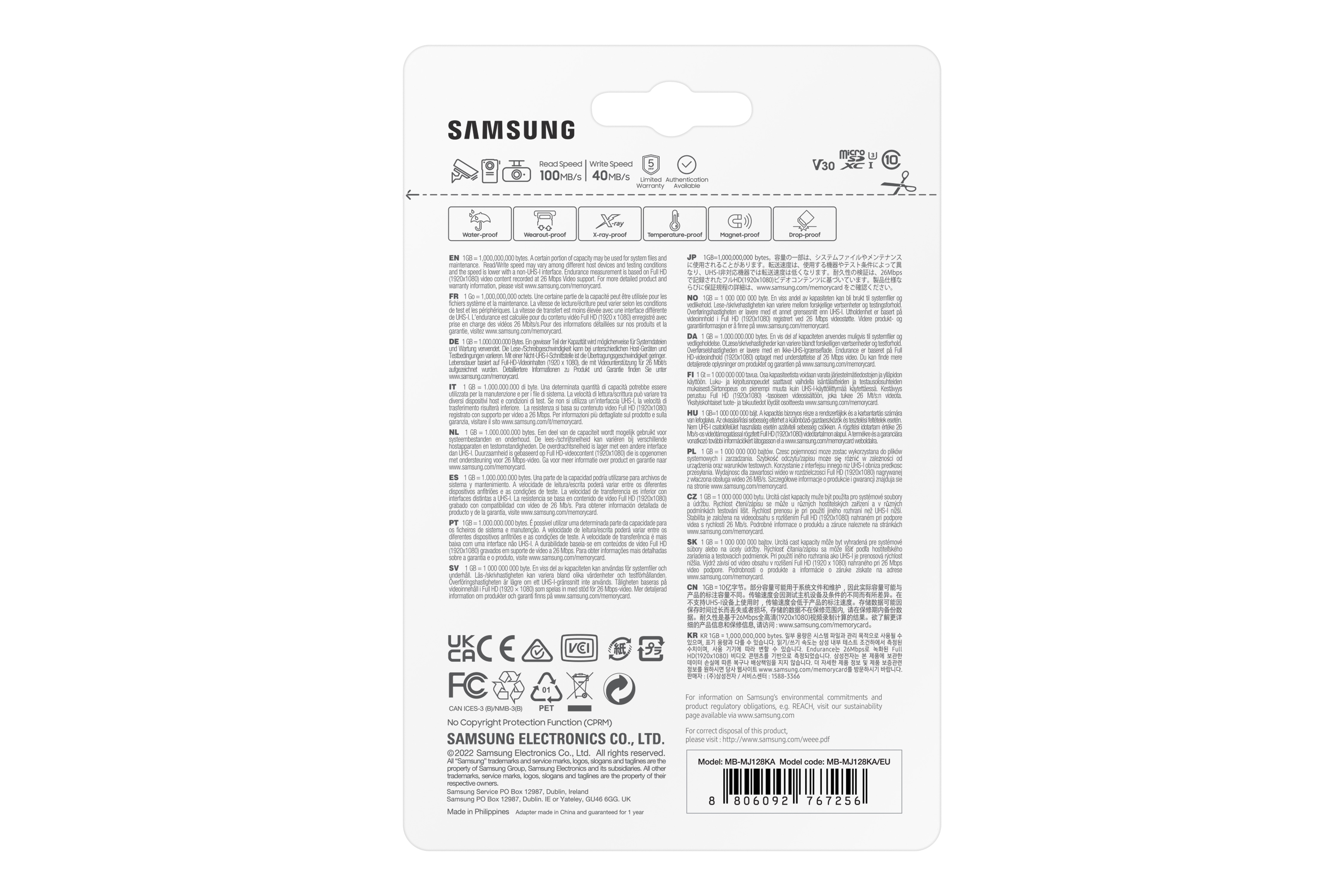 Samsung PRO Endurance 128 GB microSD-Speicherkarte mit SD-Adapter