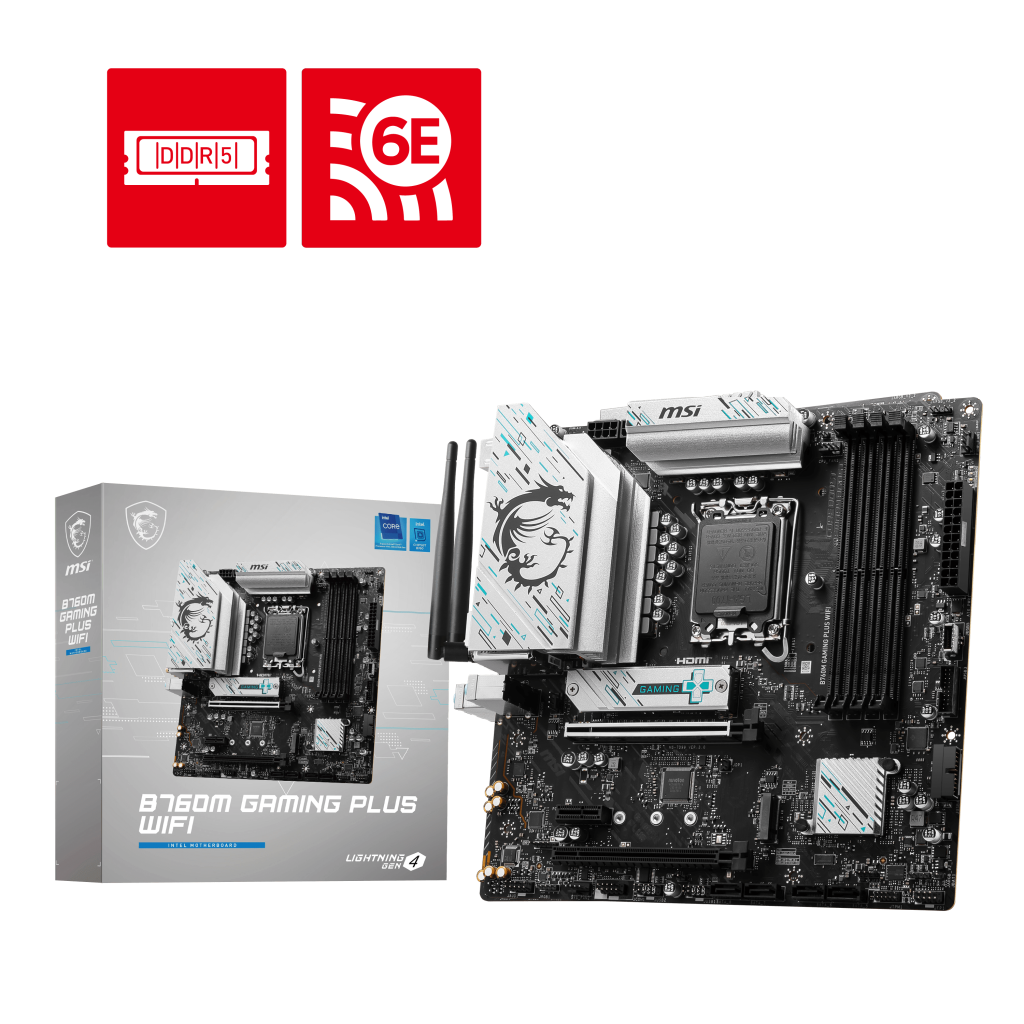 MSI B760M GAMING PLUS WIFI ATX Mainboard Sockel 1700 M.2/WIFI/BT/DP/HDMI/USB-C