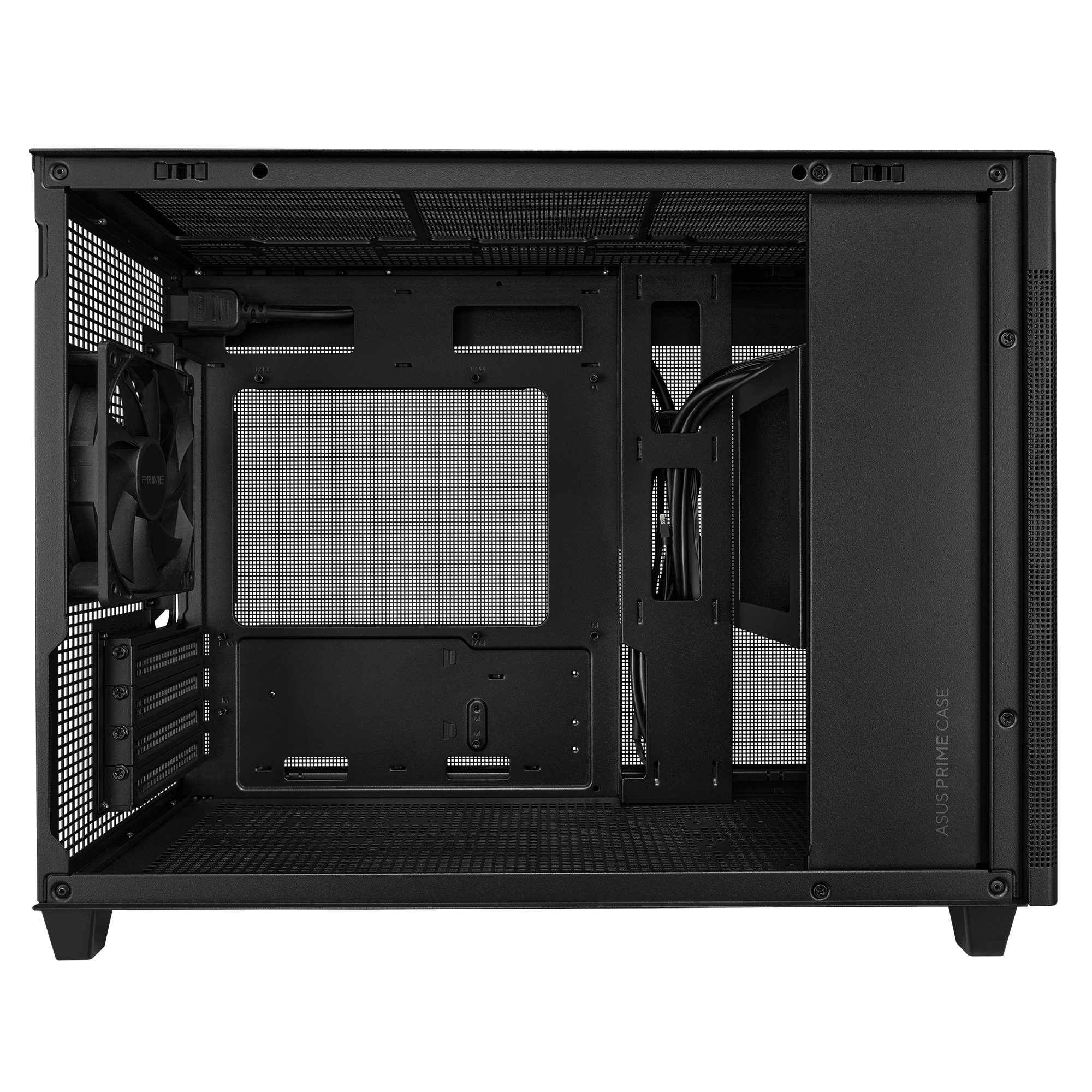 ASUS Prime AP201 Micro-ATX Gaming Gehäuse Gehäuse mit Seitenfenster schwarz