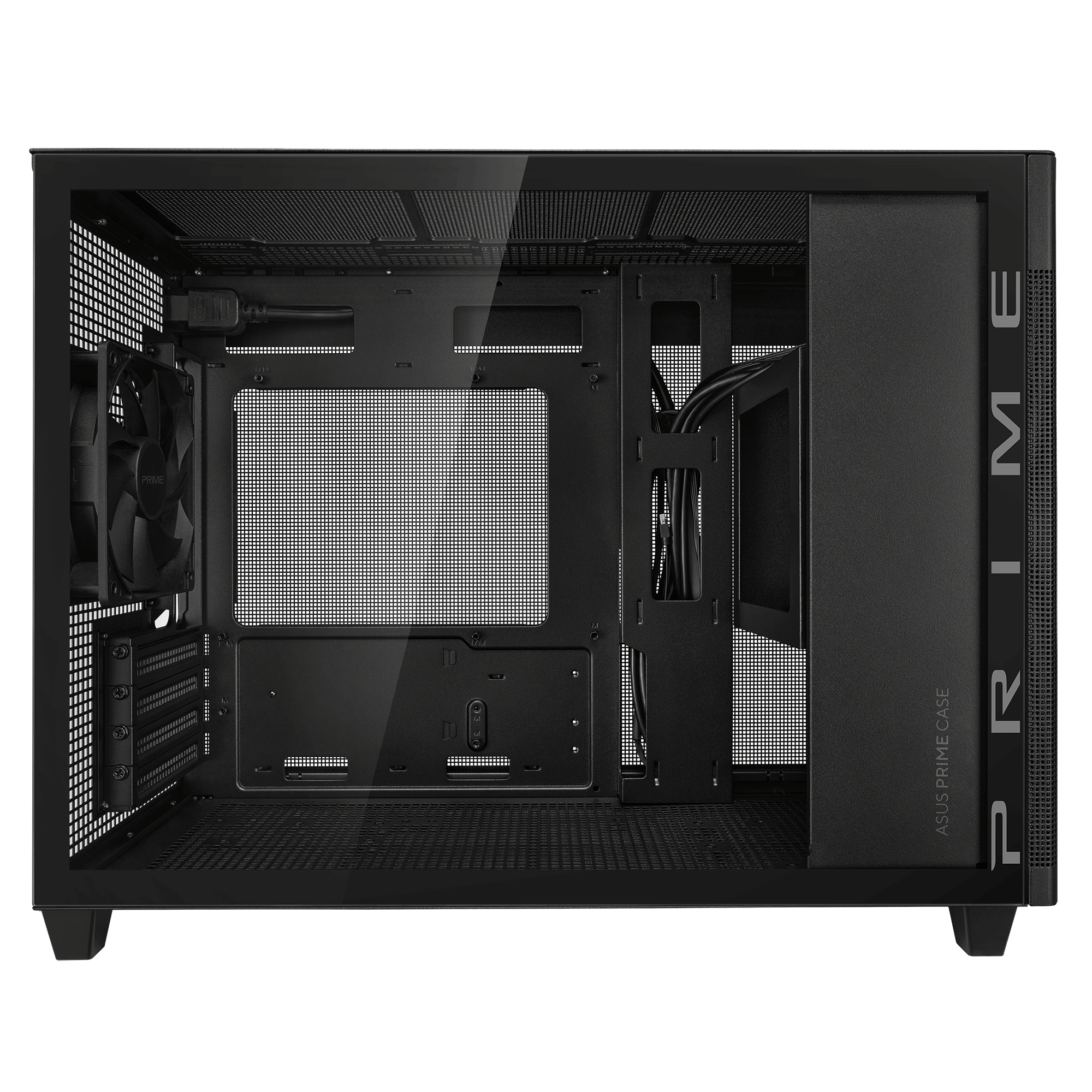 ASUS Prime AP201 Micro-ATX Gaming Gehäuse Gehäuse mit Seitenfenster schwarz