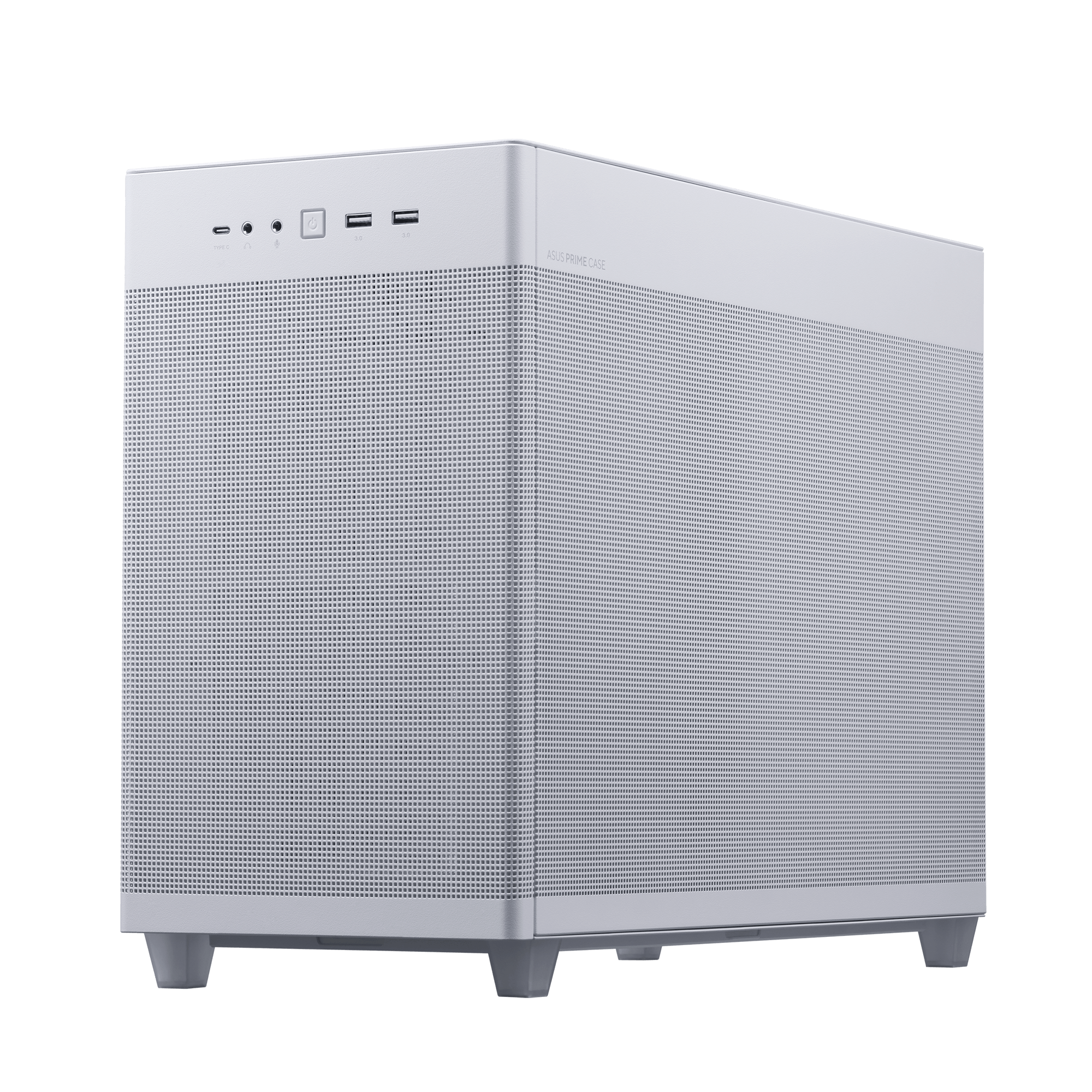 ASUS Prime AP201 Micro-ATX Gaming Gehäuse Gehäuse mit Seitenfenster weiß