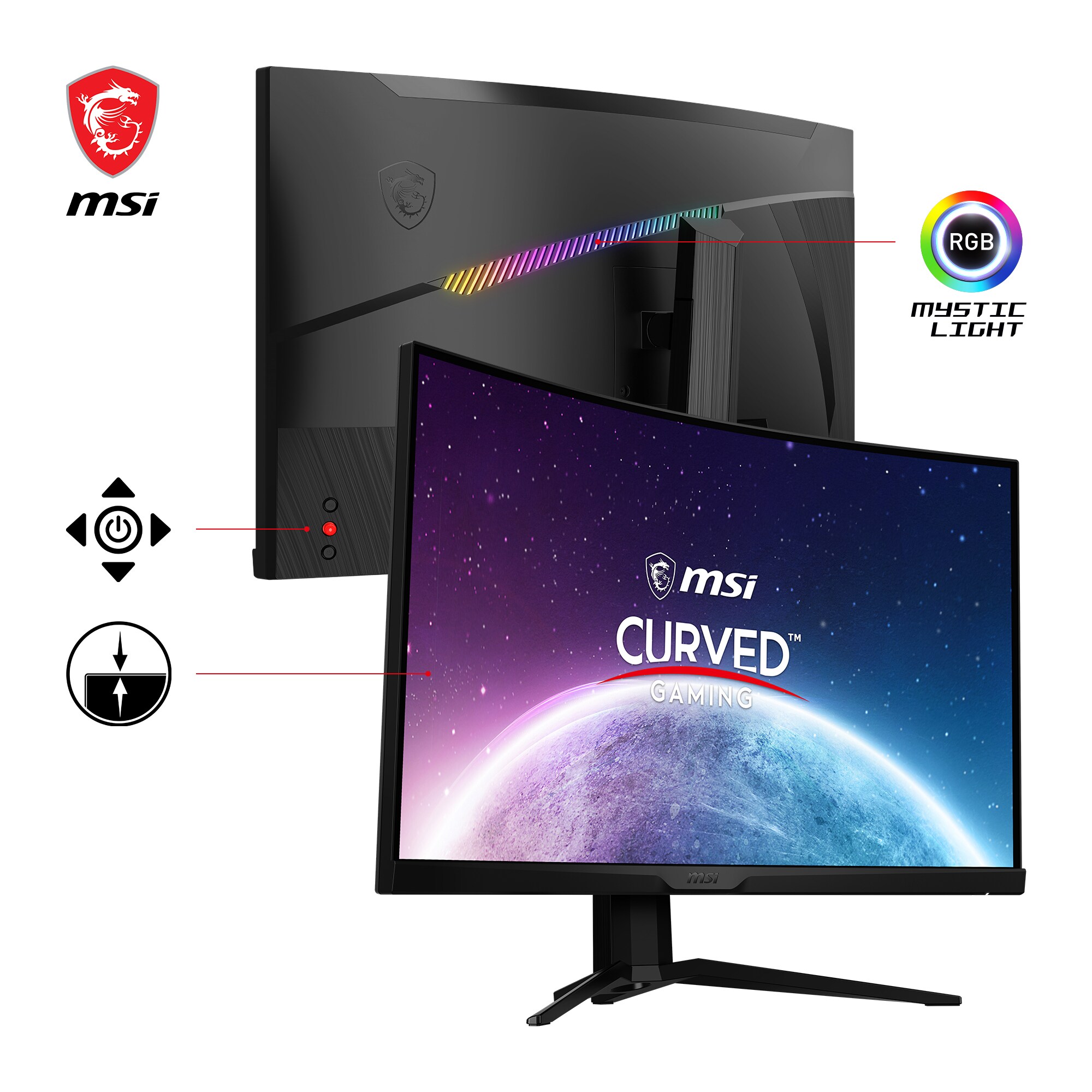 MSI Optix MAG325CQRXF 80cm (31,5") QHD Monitor Curved 16:9 HDMI/DP/USB-C 165Hz