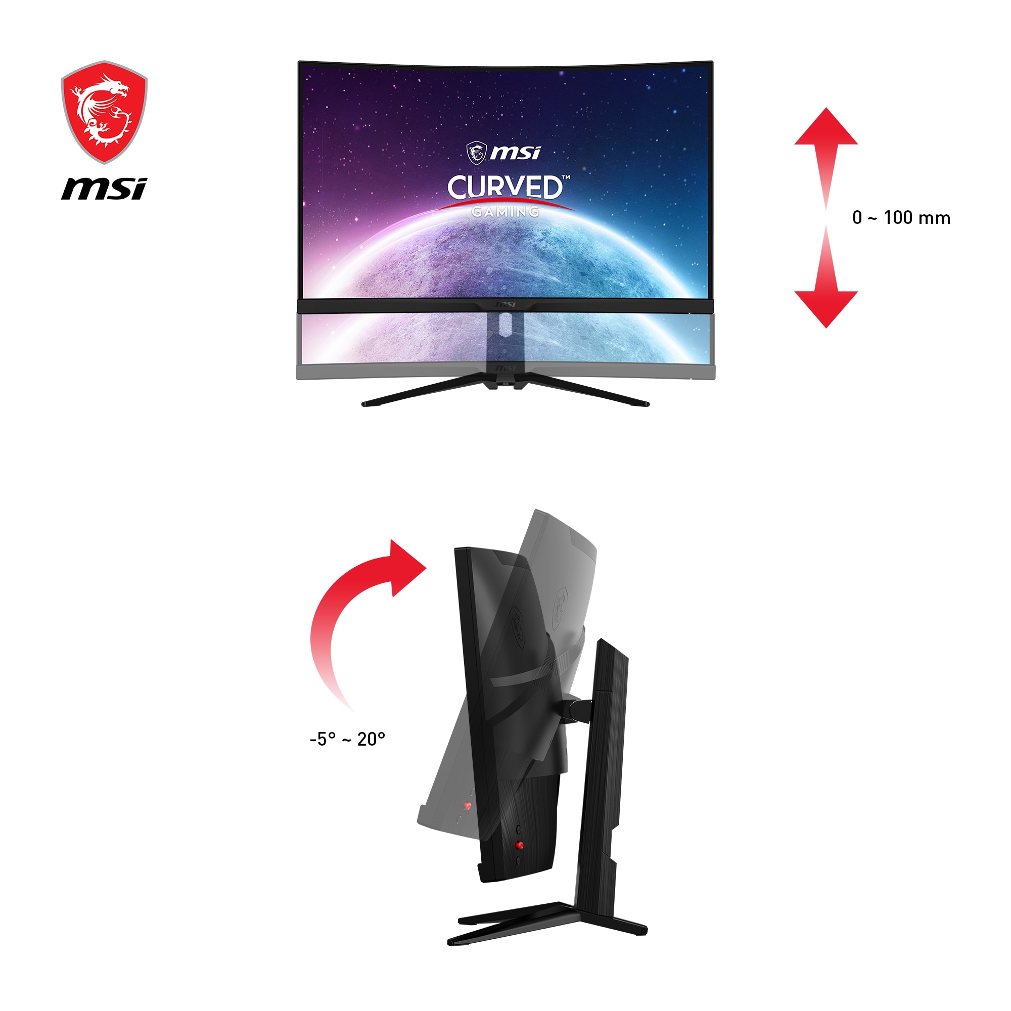 MSI Optix MAG325CQRXF 80cm (31,5") QHD Monitor Curved 16:9 HDMI/DP/USB-C 165Hz