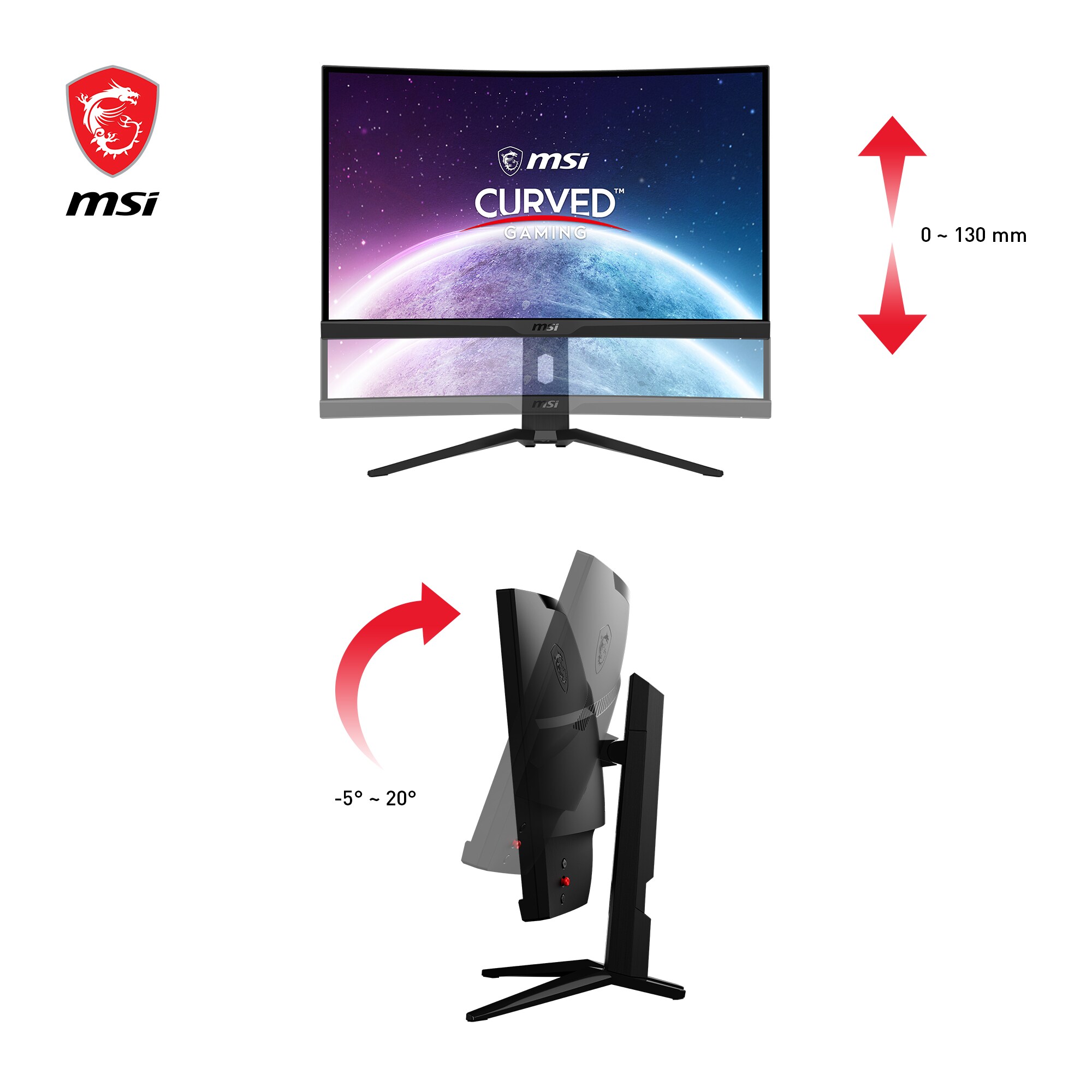 MSI Optix 275CQRXFDE 69cm (27") QHD VA Gaming Monitor Curved 16:9 HDMI/DP 240Hz