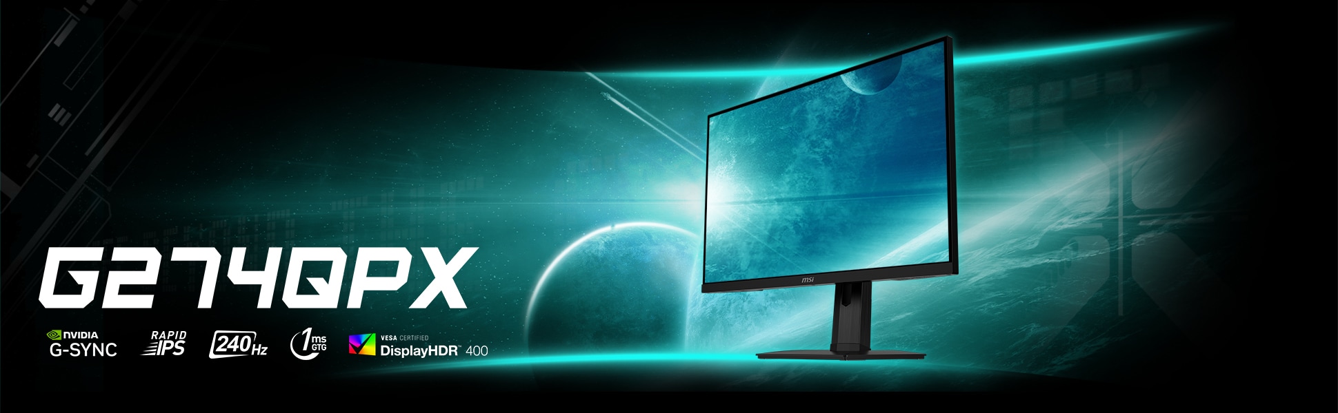 MSI G274QPXDE 68,6cm (27") QHD IPS Gaming Monitor 16:9 HDMI/DP/USB-C PD65W 240Hz