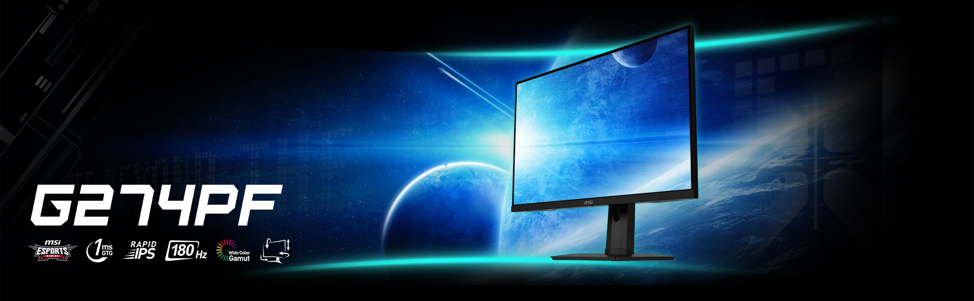 MSI Optix G274PFDE 69cm (27") FHD IPS Gaming Monitor 16:9 HDMI/DP 180Hz Sync 1ms