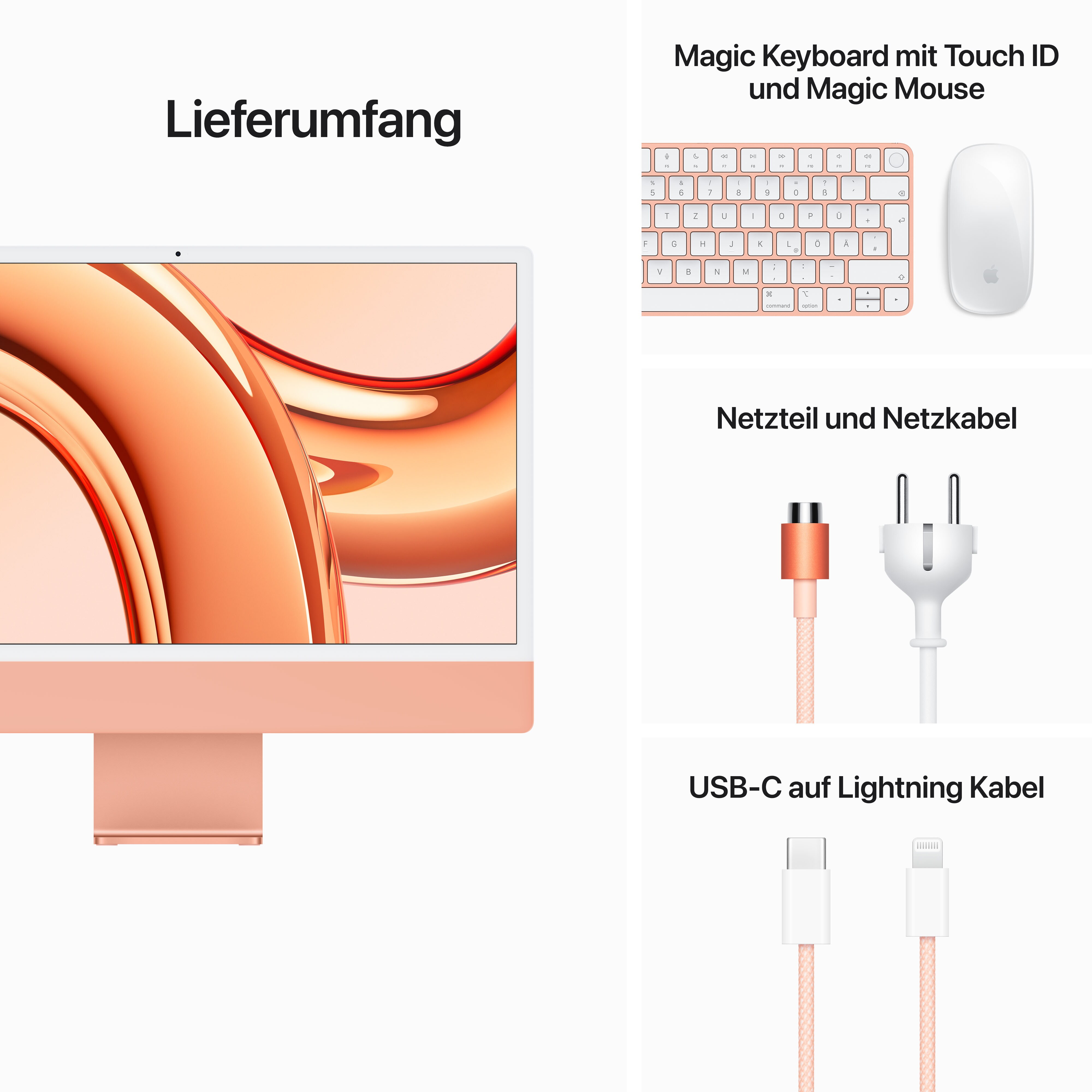 Apple iMac 24" Retina 4,5K 2023 M3/8/256GB 10C GPU Orange BTO