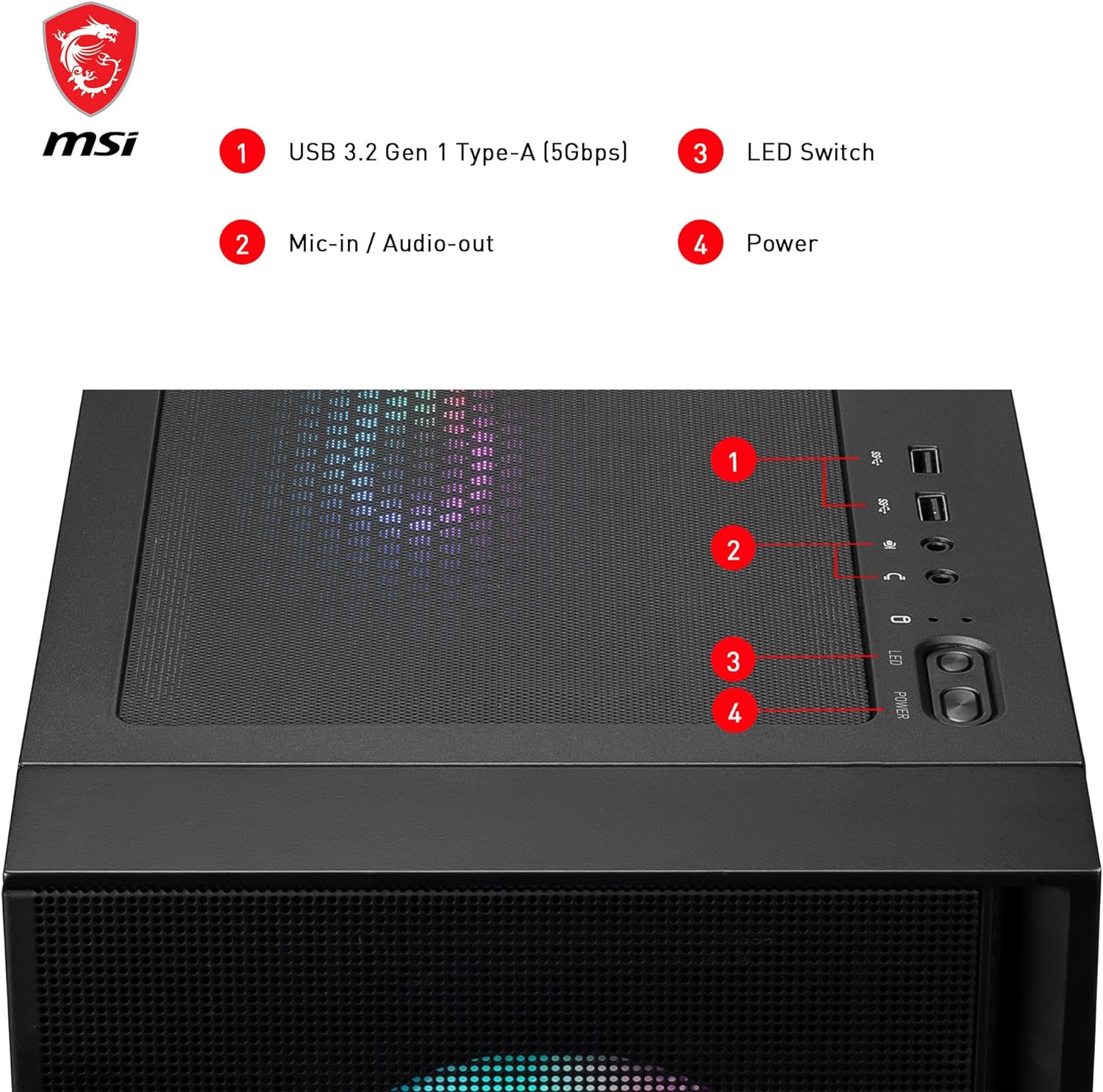 MSI MAG FORGE 320R Airflow MIDI Tower Gaming Gehäuse