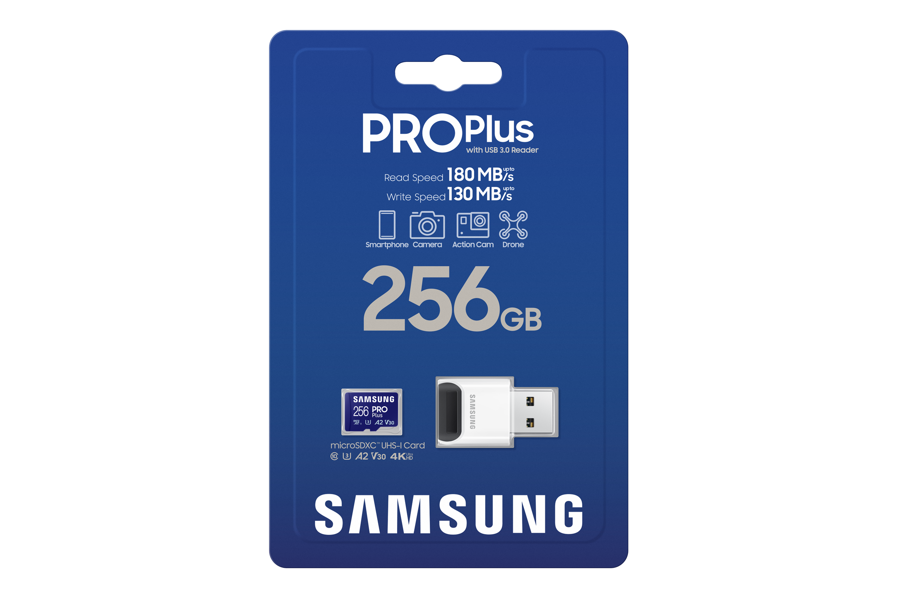 Samsung PRO Plus 256 GB microSDXC-Speicherkarte (2023) mit USB-Adapter