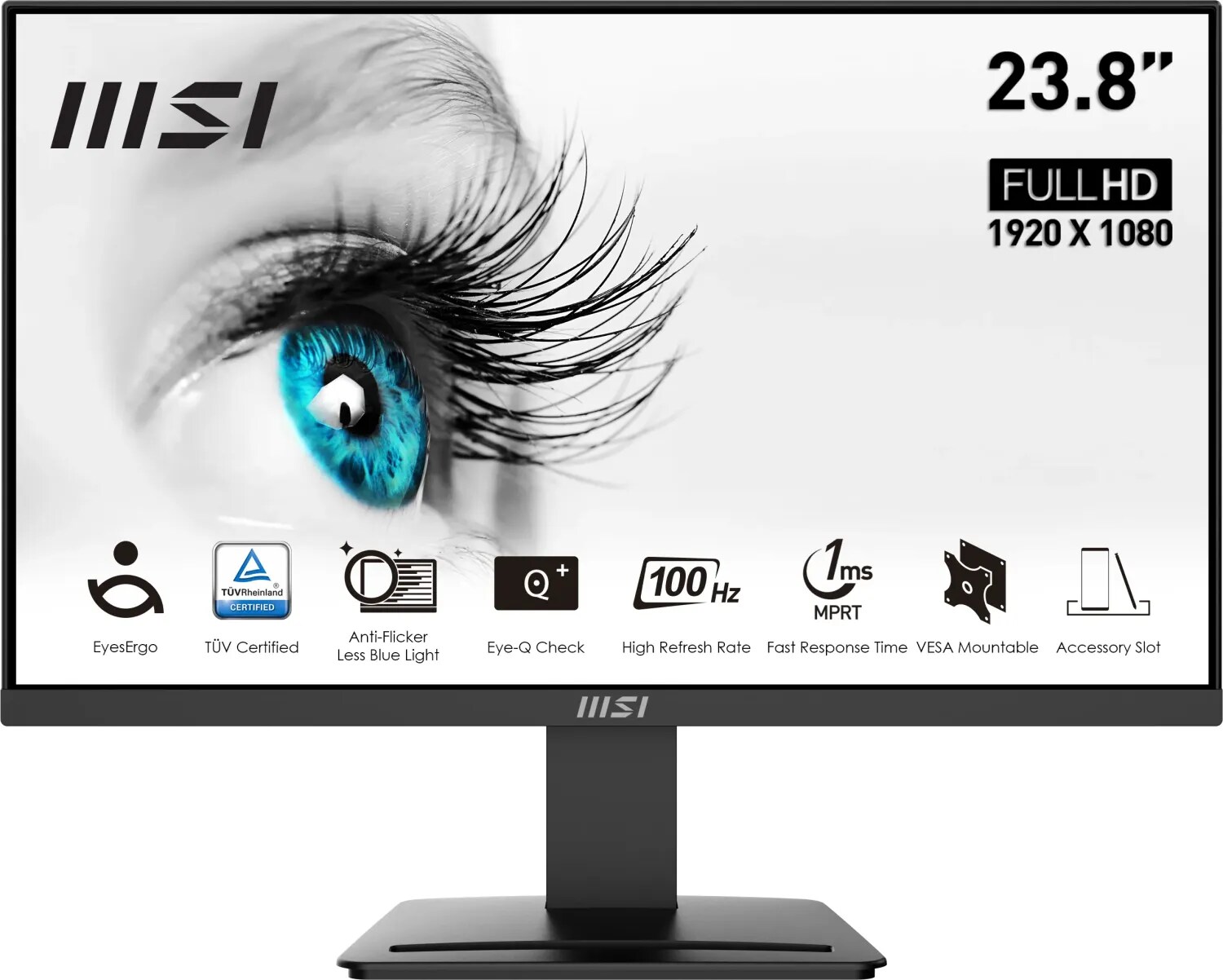 MSI Pro MP2412DE 60cm (23,8") FHD VA Office Monitor 16:9 HDMI/DP 100Hz 4ms Sync