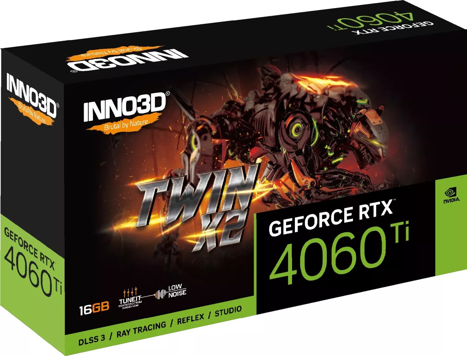 INNO3D GeForce RTX 4060Ti TWIN X2 OC WHITE 16GB GDDR6X Grafikkarte 3xDP/HDMI