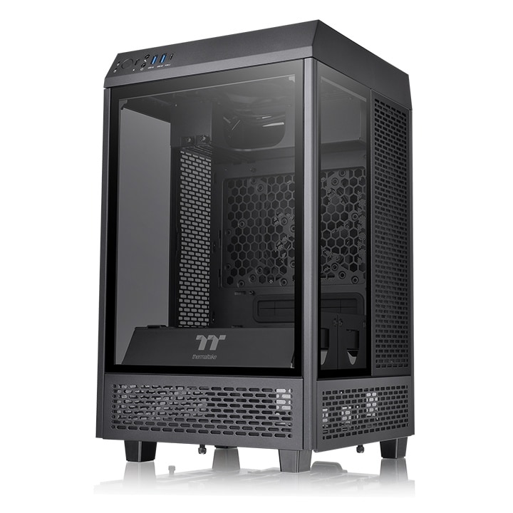 Thermaltake The Tower 100 Mini-Tower Mini-ITX Gehäuse mit Sichtfenster schwarz