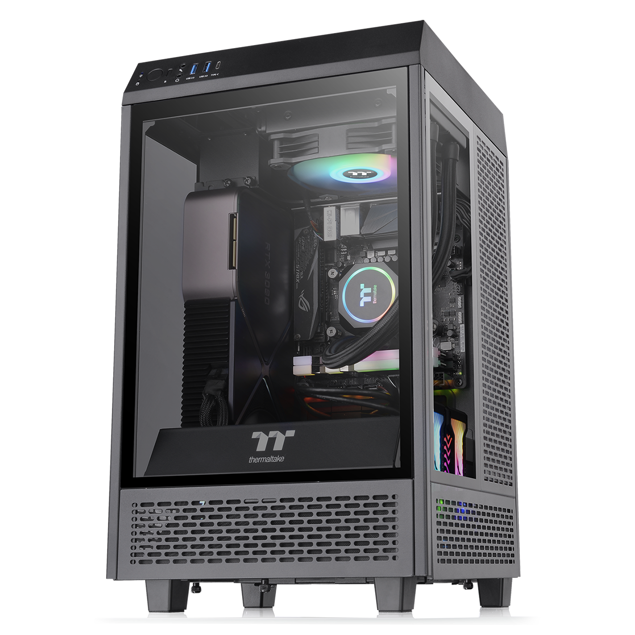 Thermaltake The Tower 100 Mini-Tower Mini-ITX Gehäuse mit Sichtfenster schwarz