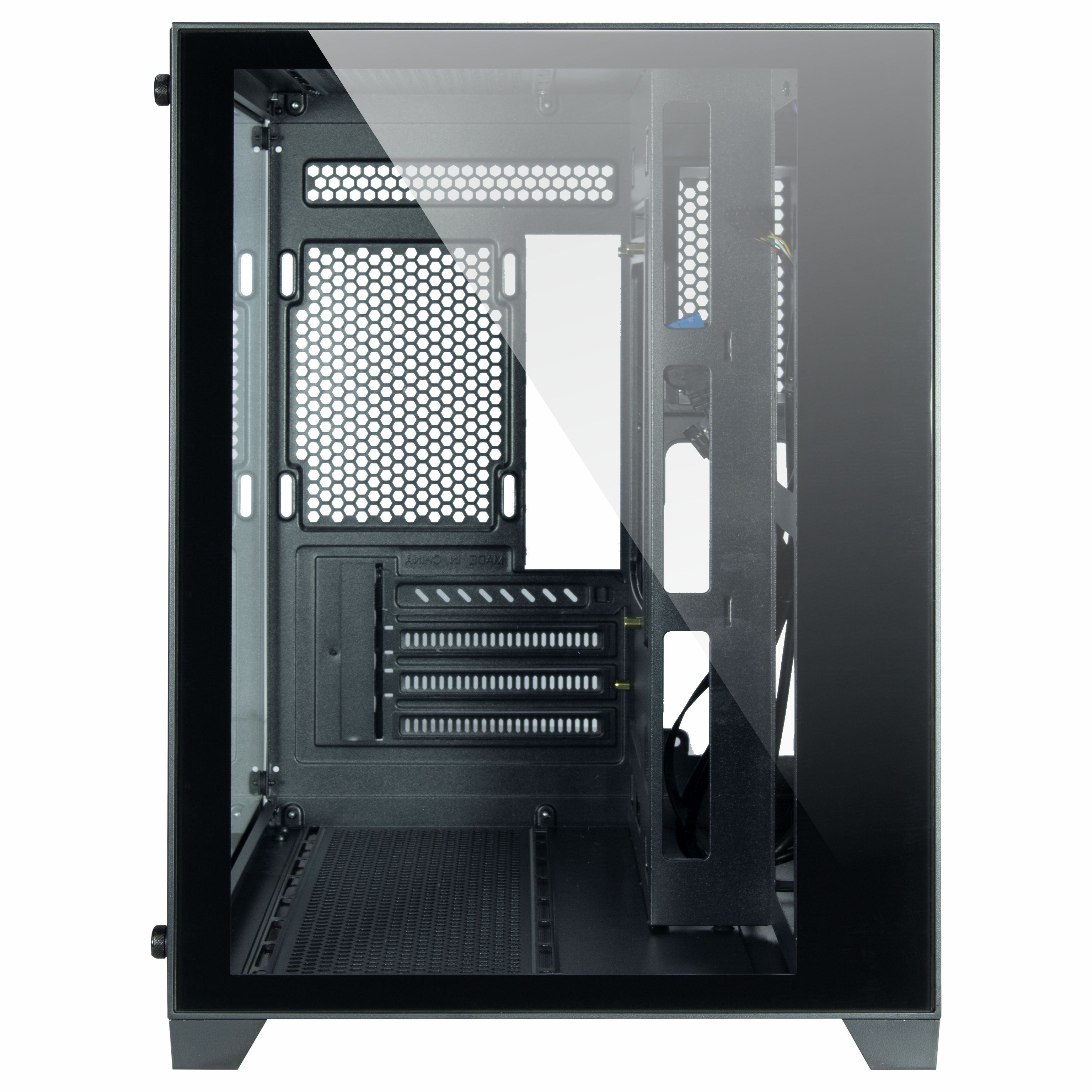 Inter-Tech C-501 Aspect ATX Gehäuse, Tempered Glass, Schwarz