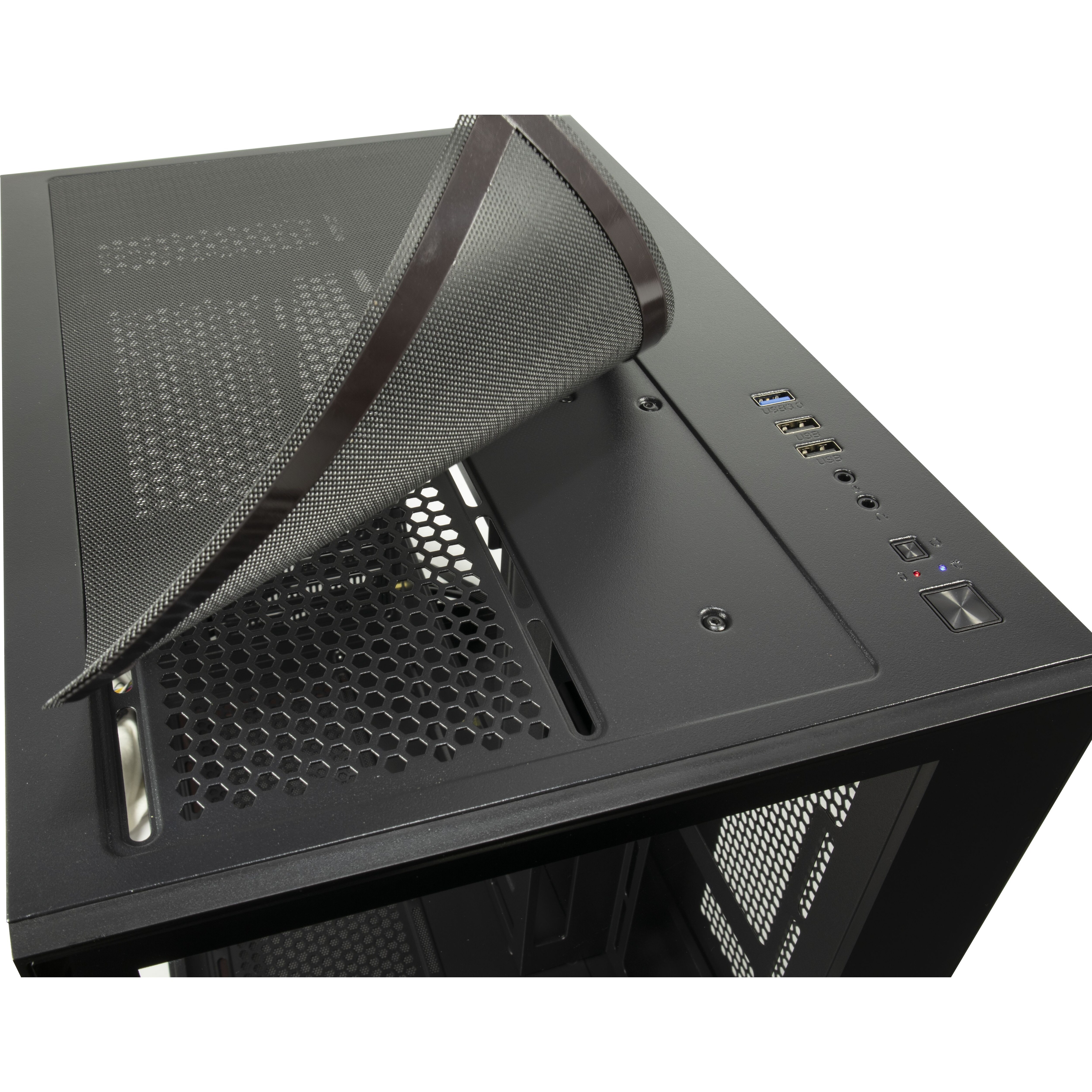 Inter-Tech C-501 Aspect ATX Gehäuse, Tempered Glass, Schwarz