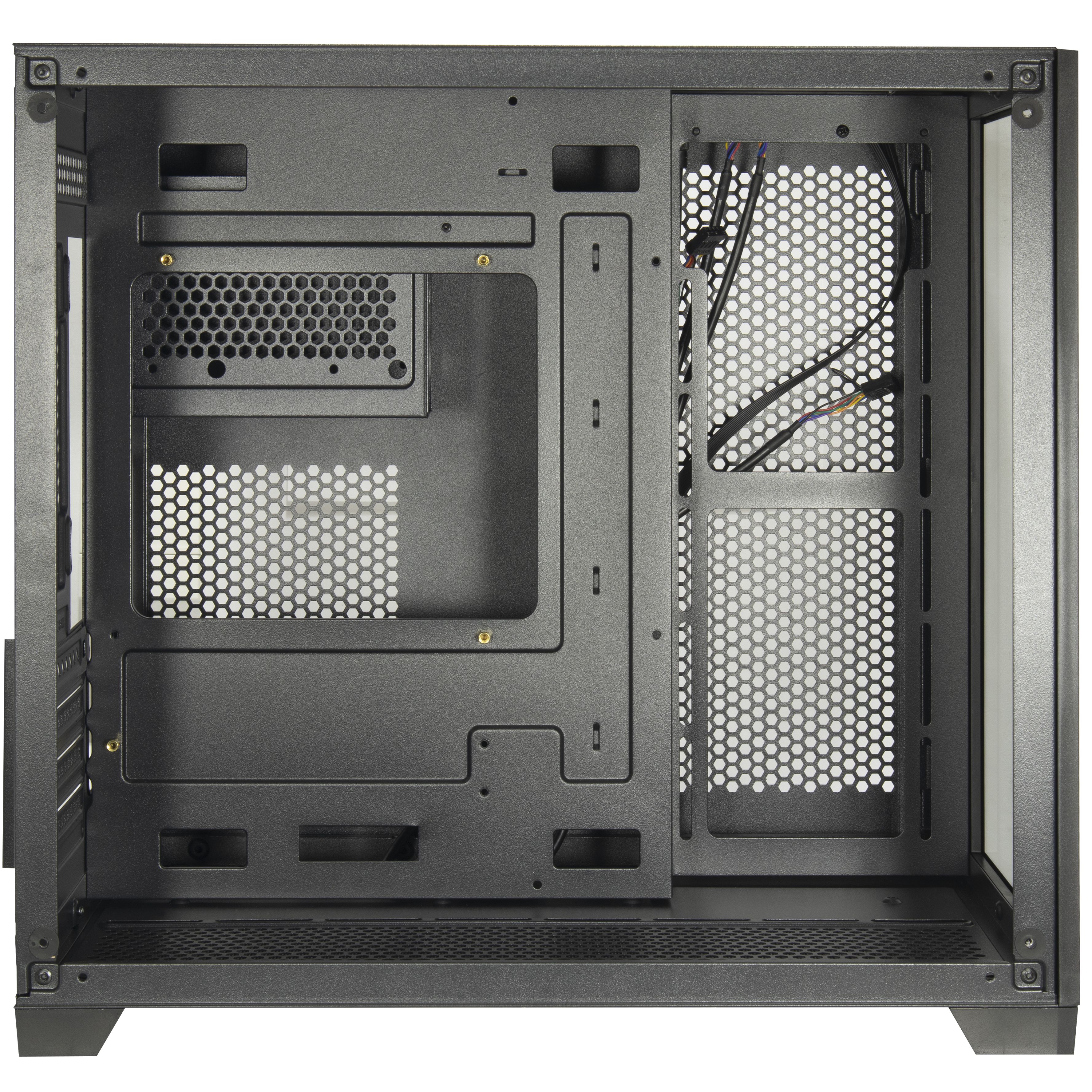 Inter-Tech C-501 Aspect ATX Gehäuse, Tempered Glass, Schwarz