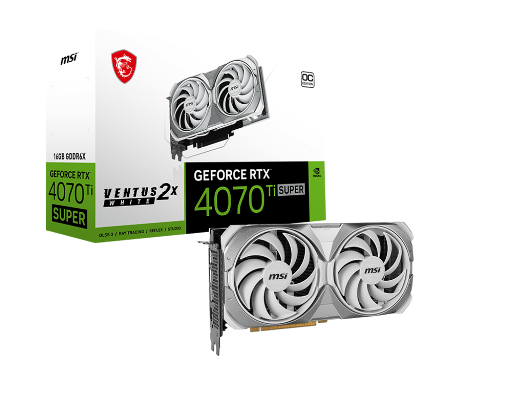 MSI GeForce RTX 4070Ti Super 16GB VENTUS 2X White OC Grafikkarte 3xDP/HDMI