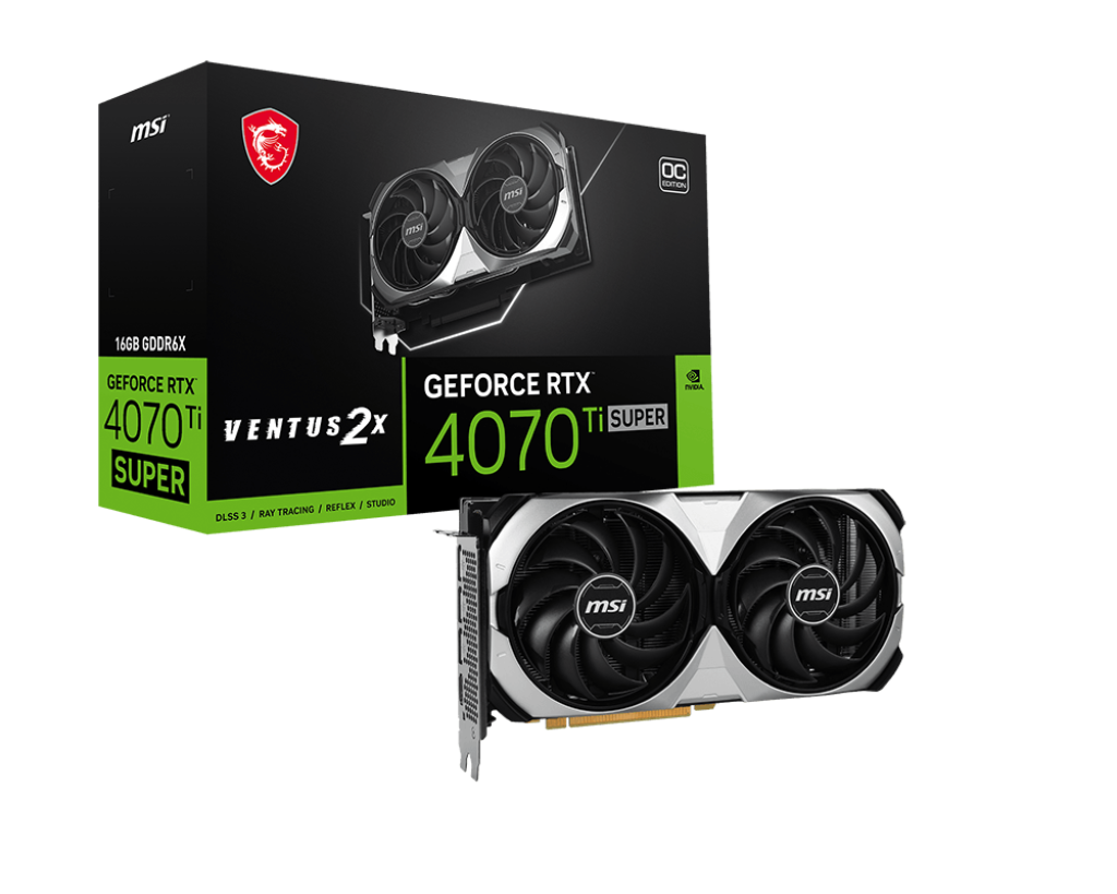 MSI GeForce RTX 4070Ti Super 16GB VENTUS 2X OC Grafikkarte 3xDP/HDMI