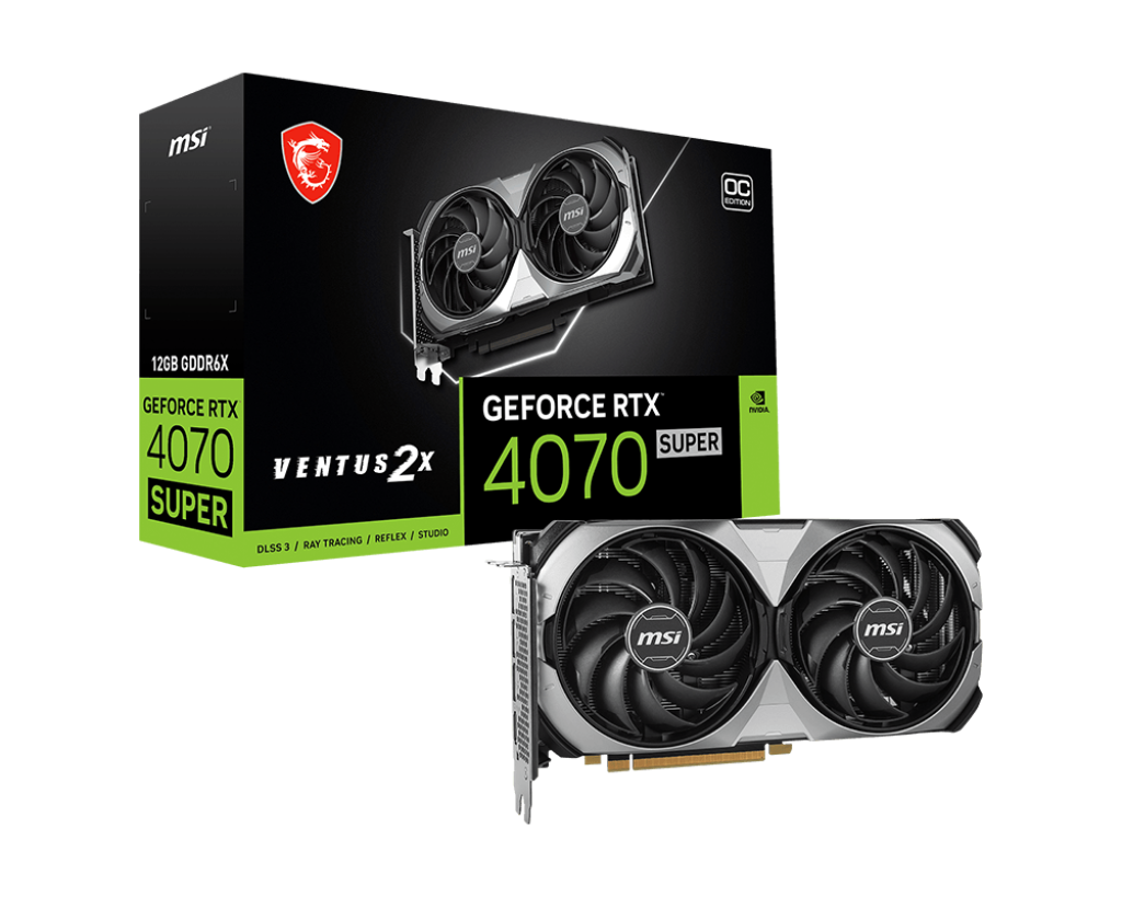 MSI GeForce RTX 4070 Super 12GB VENTUS 2X OC Grafikkarte 3xDP/HDMI