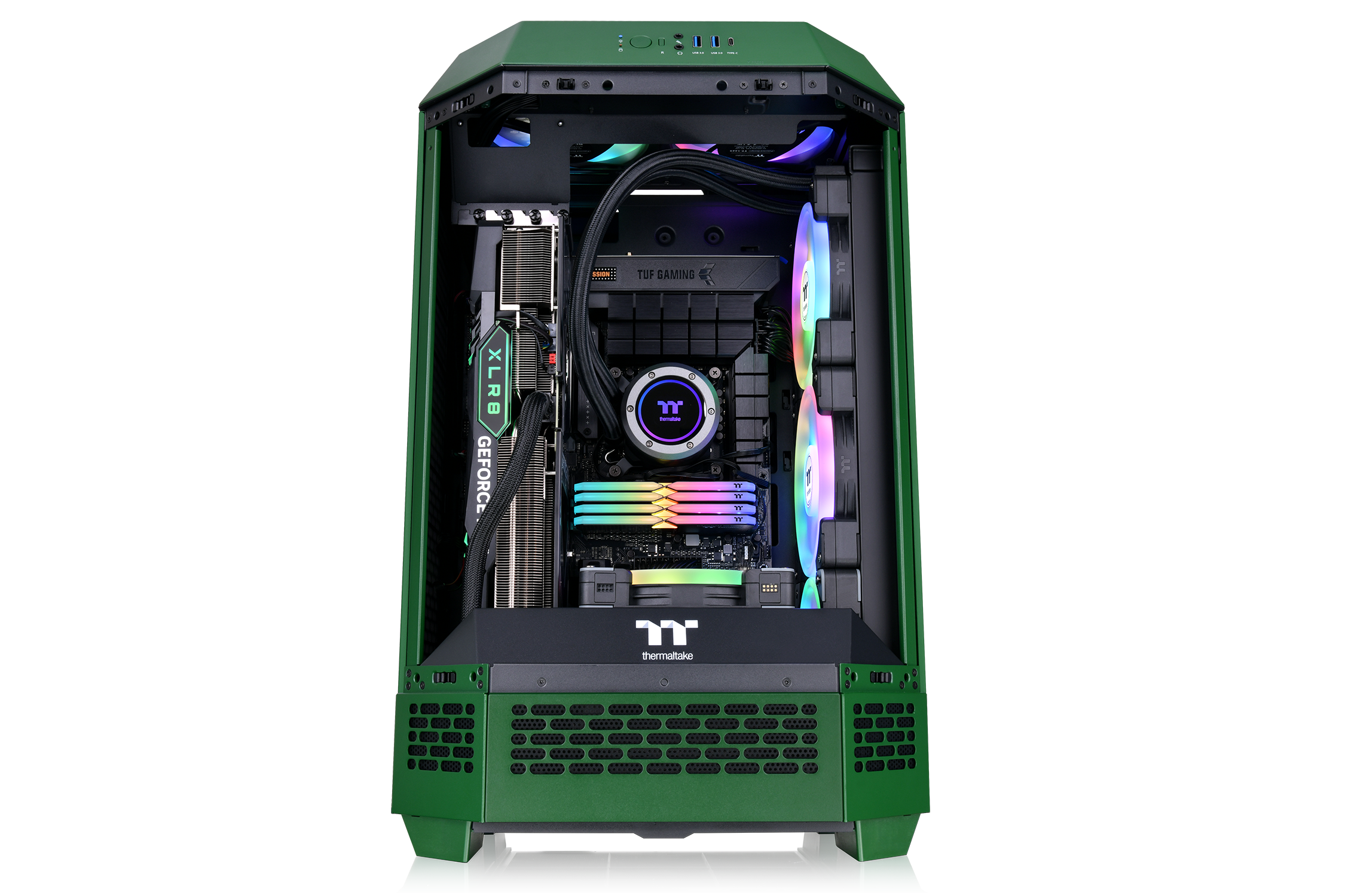 Thermaltake The Tower 300 Micro-ATX Gehäuse mit Sichtfenster Racing grün