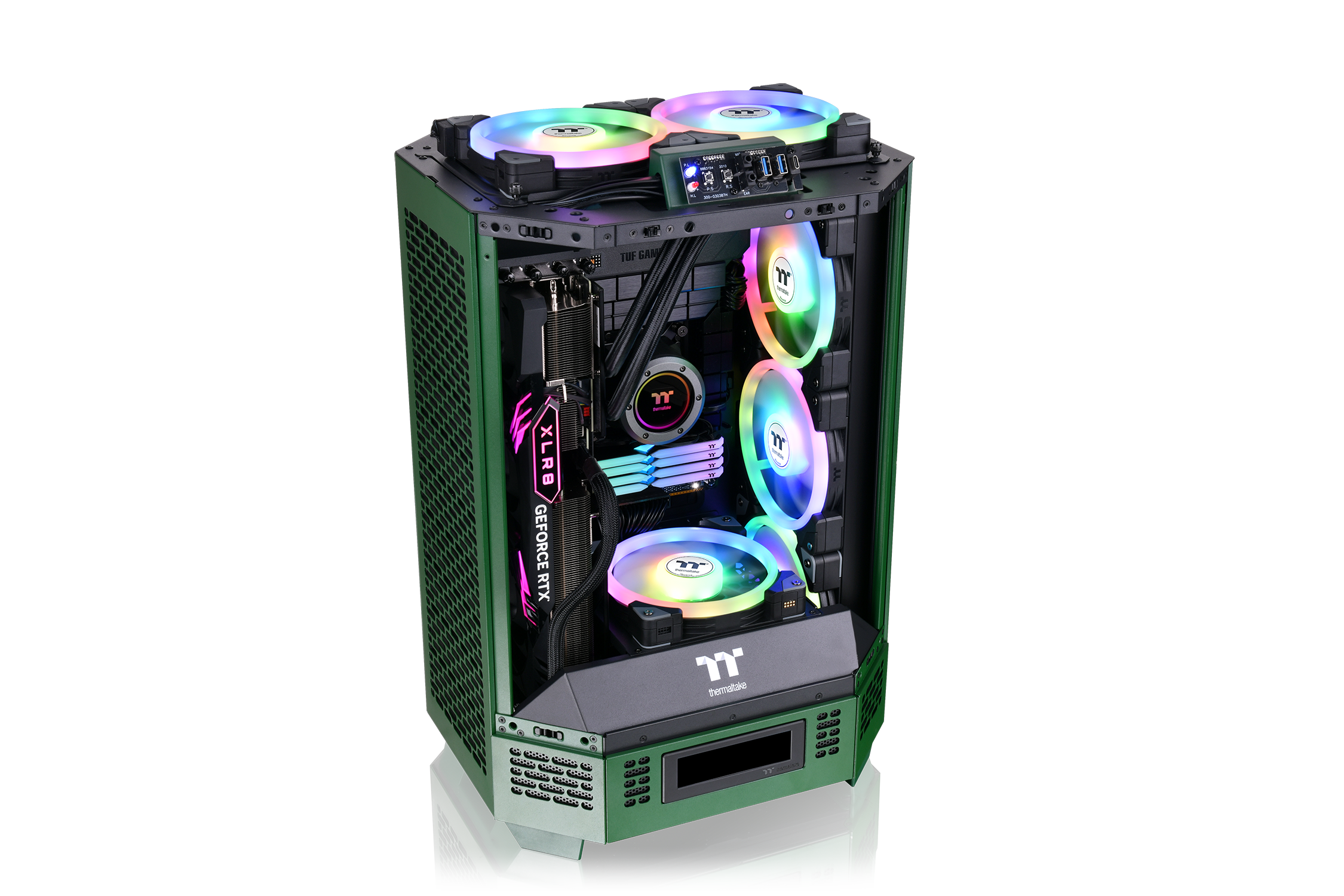 Thermaltake The Tower 300 Micro-ATX Gehäuse mit Sichtfenster Racing grün