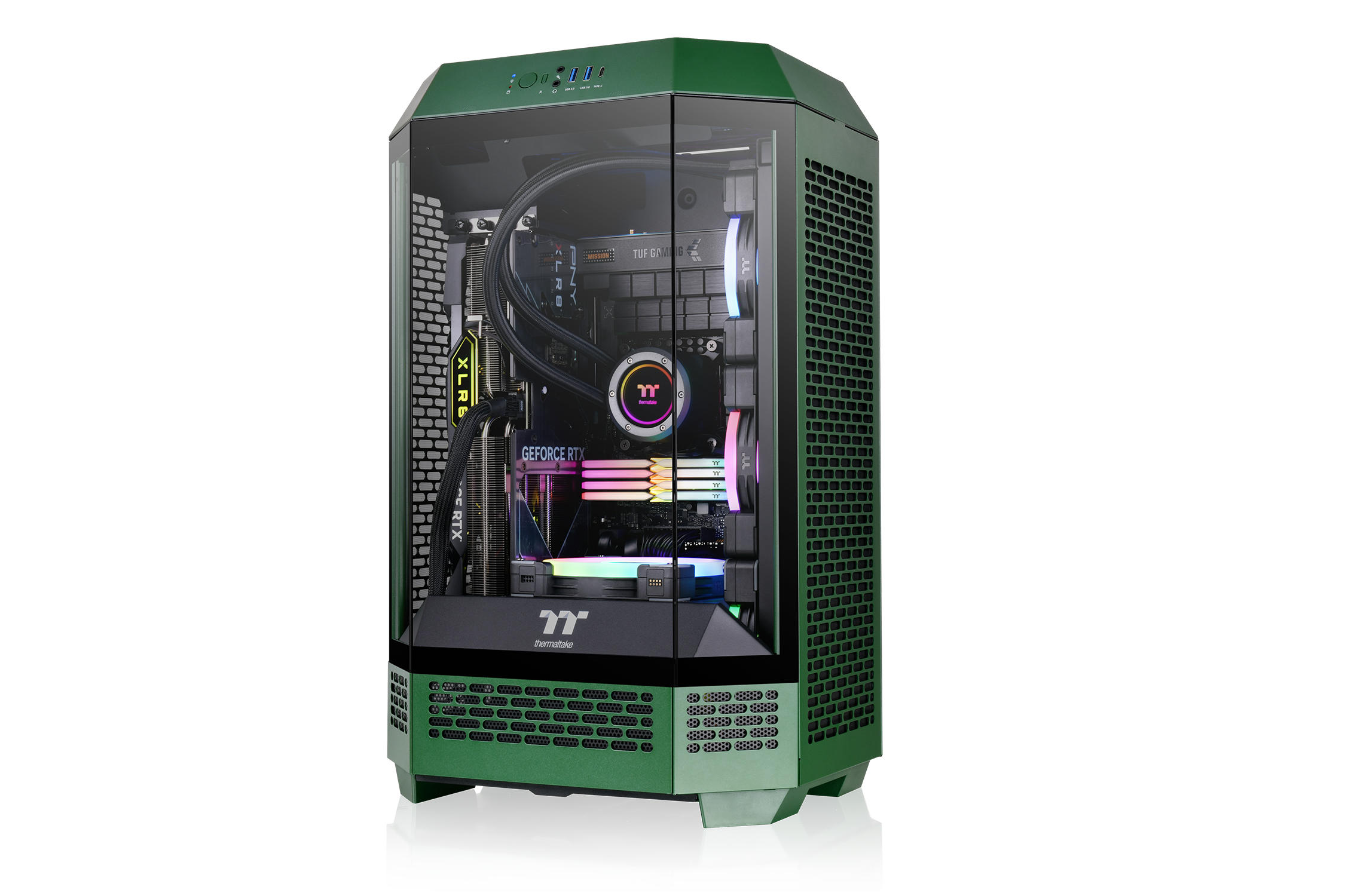 Thermaltake The Tower 300 Micro-ATX Gehäuse mit Sichtfenster Racing grün