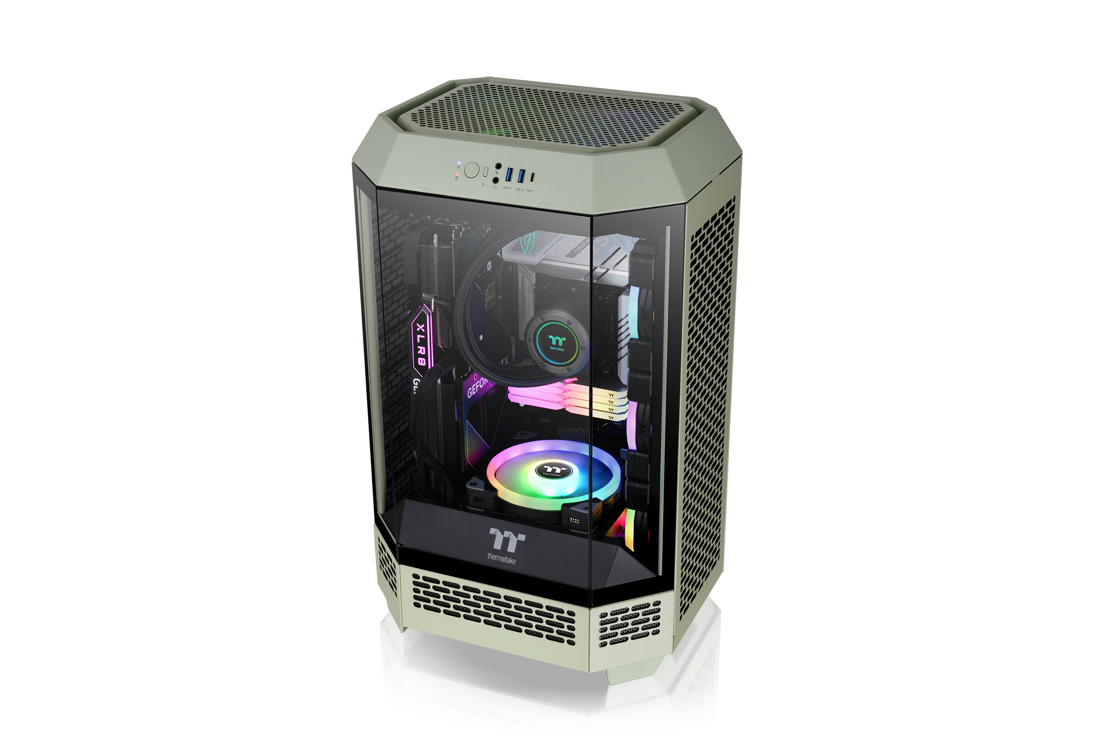 Thermaltake The Tower 300 Micro-ATX Gehäuse mit Sichtfenster Matcha Green