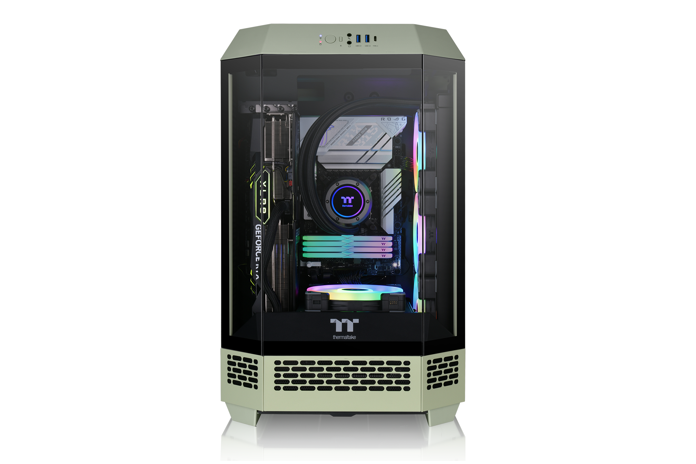 Thermaltake The Tower 300 Micro-ATX Gehäuse mit Sichtfenster Matcha Green