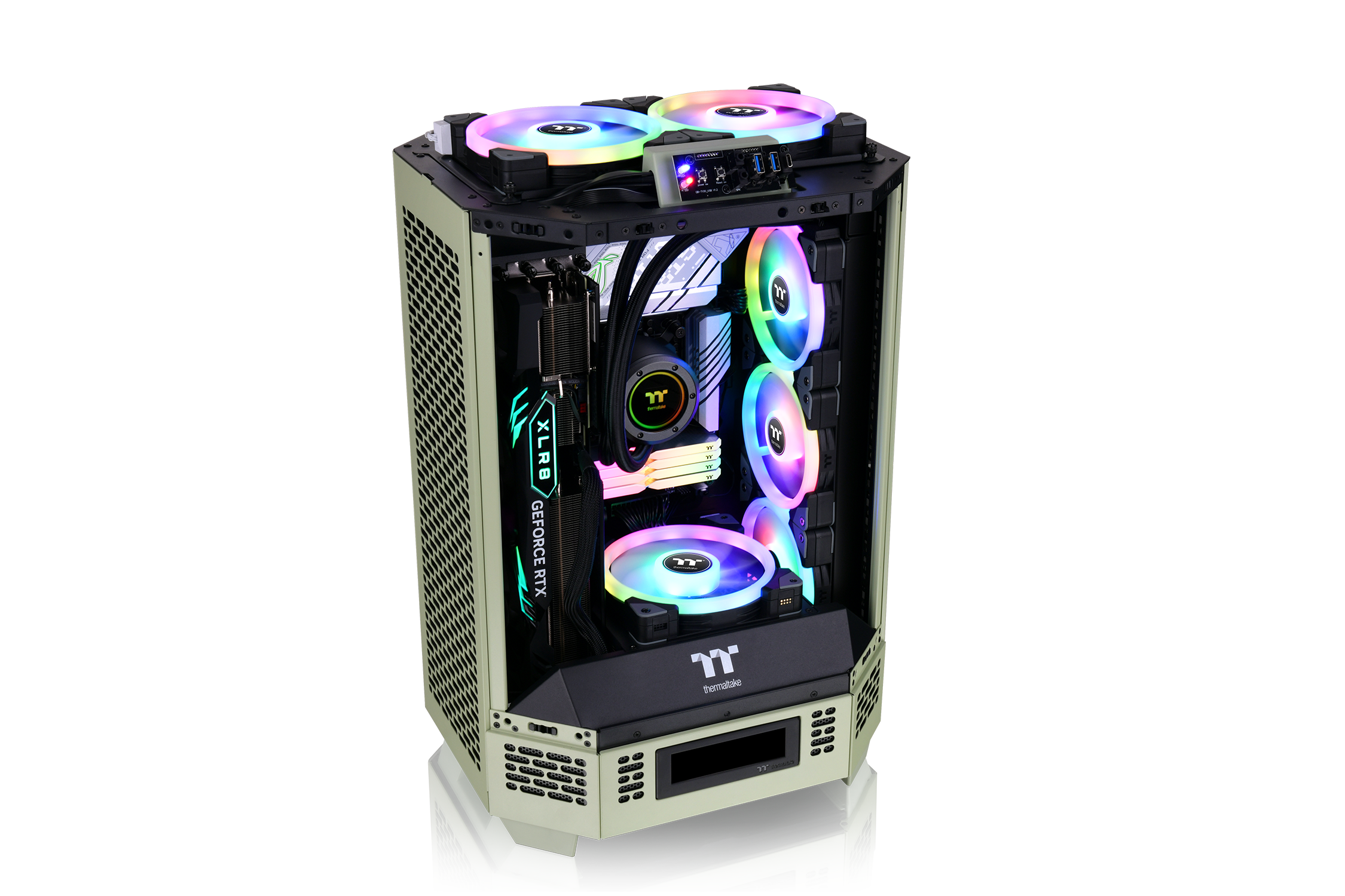 Thermaltake The Tower 300 Micro-ATX Gehäuse mit Sichtfenster Matcha Green