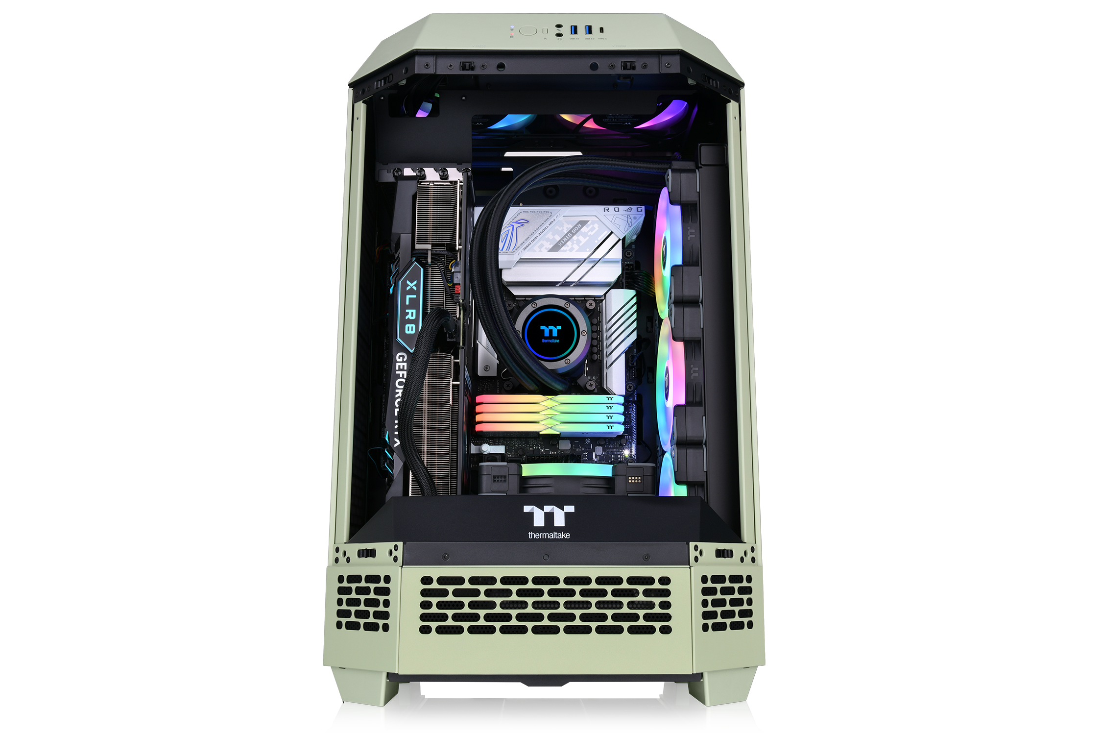 Thermaltake The Tower 300 Micro-ATX Gehäuse mit Sichtfenster Matcha Green