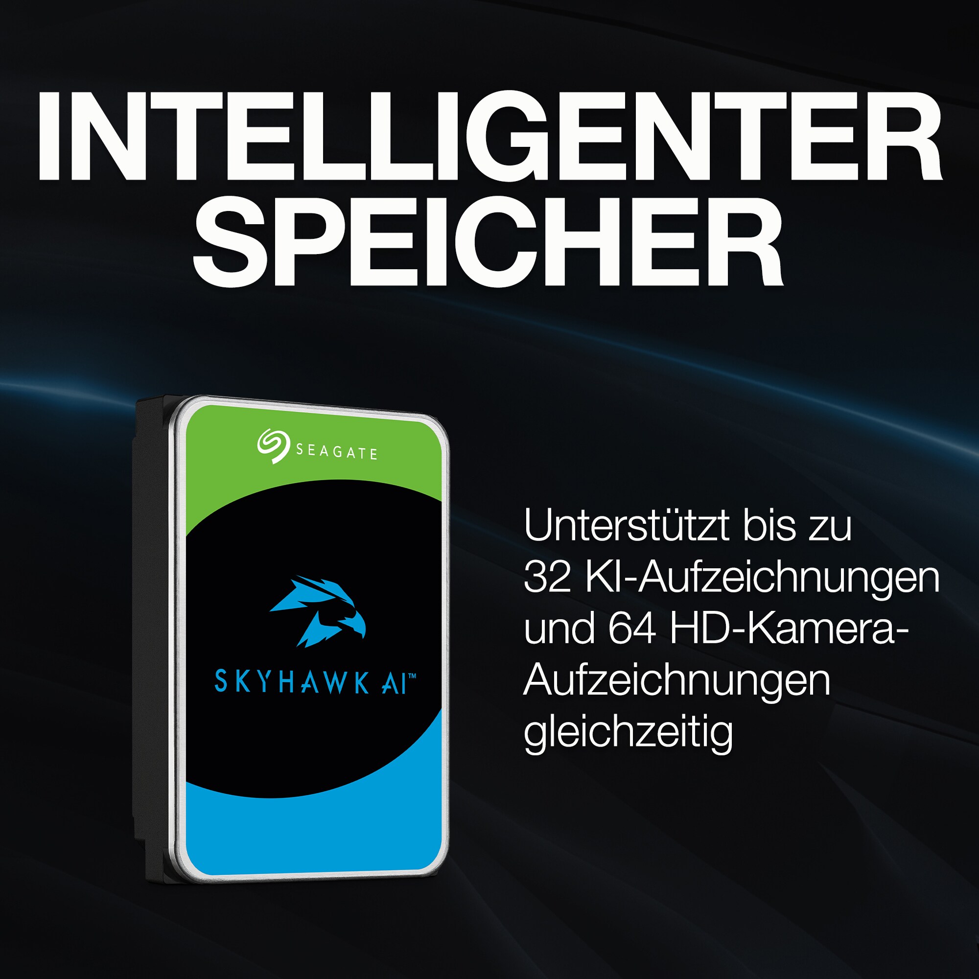 Seagate SkyHawk AI HDD ST24000VE002 - 24 TB 3,5 Zoll SATA 6 Gbit/s CMR