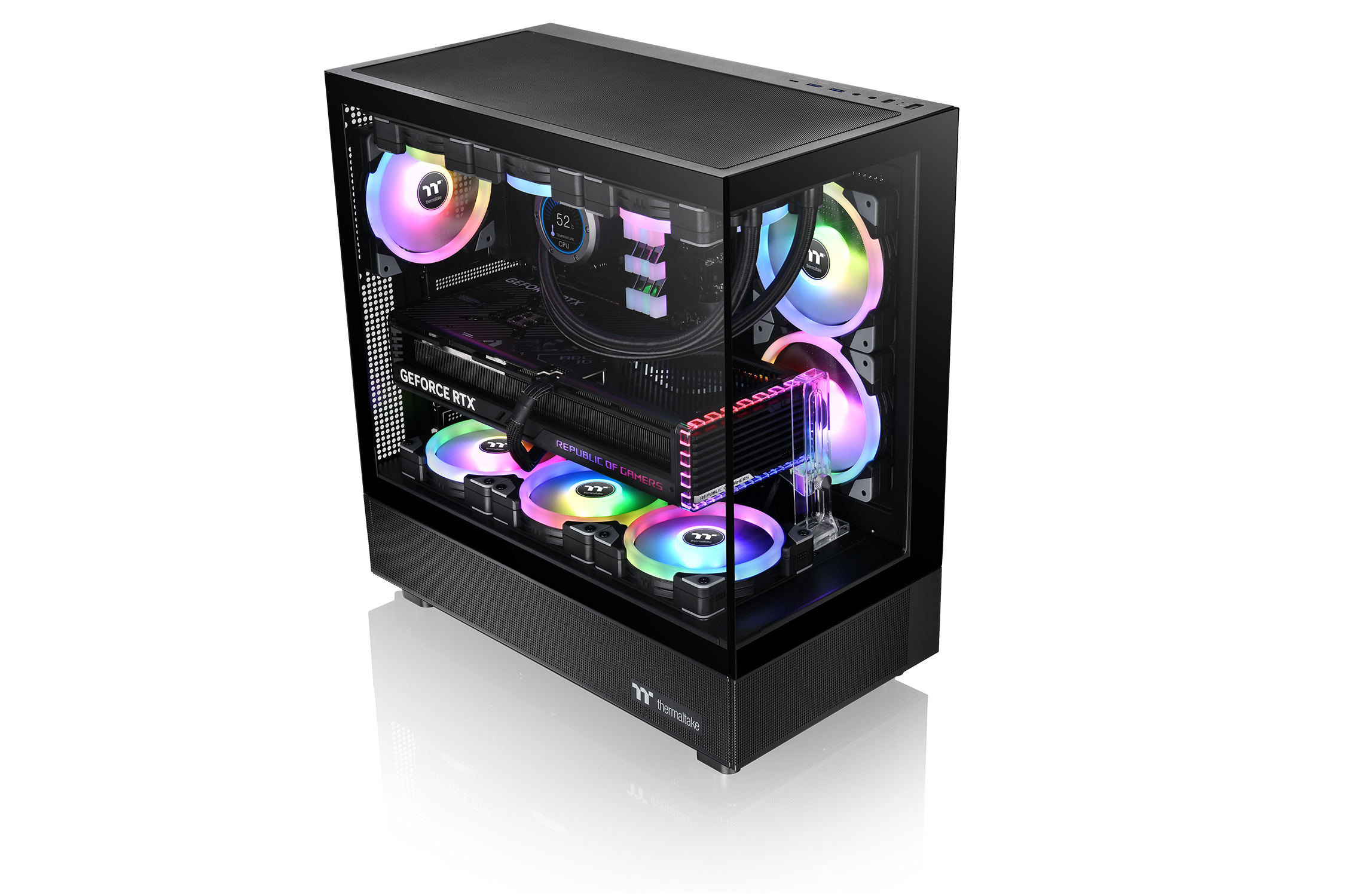 THERMALTAKE View 270 TG ARGB Mid Tower E-ATX Gehäuse Sichtfenster schwarz