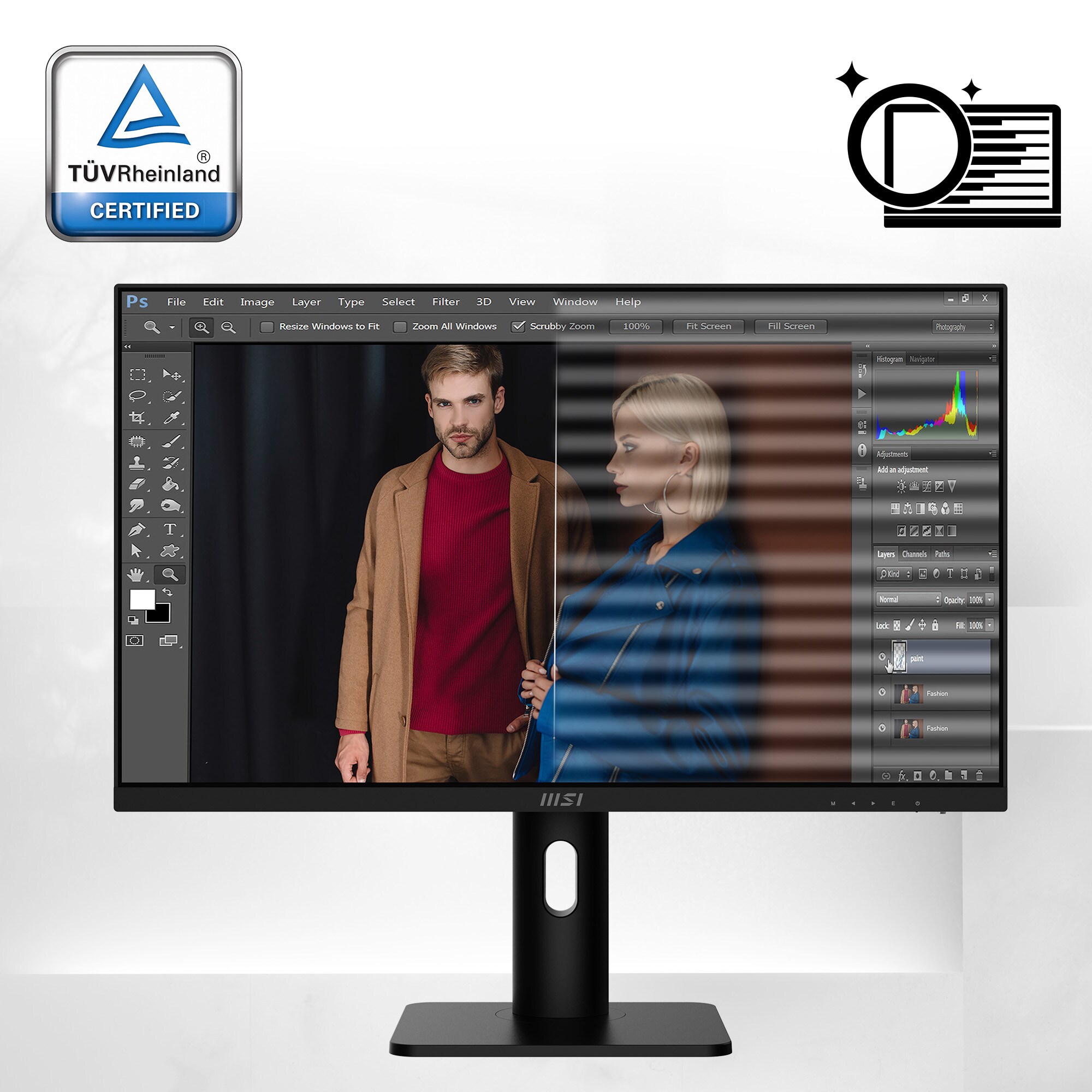 MSI Pro MP273APDE 69cm (27") FHD IPS Office Monitor 16:9 HDMI/DP/VGA 100Hz Sync