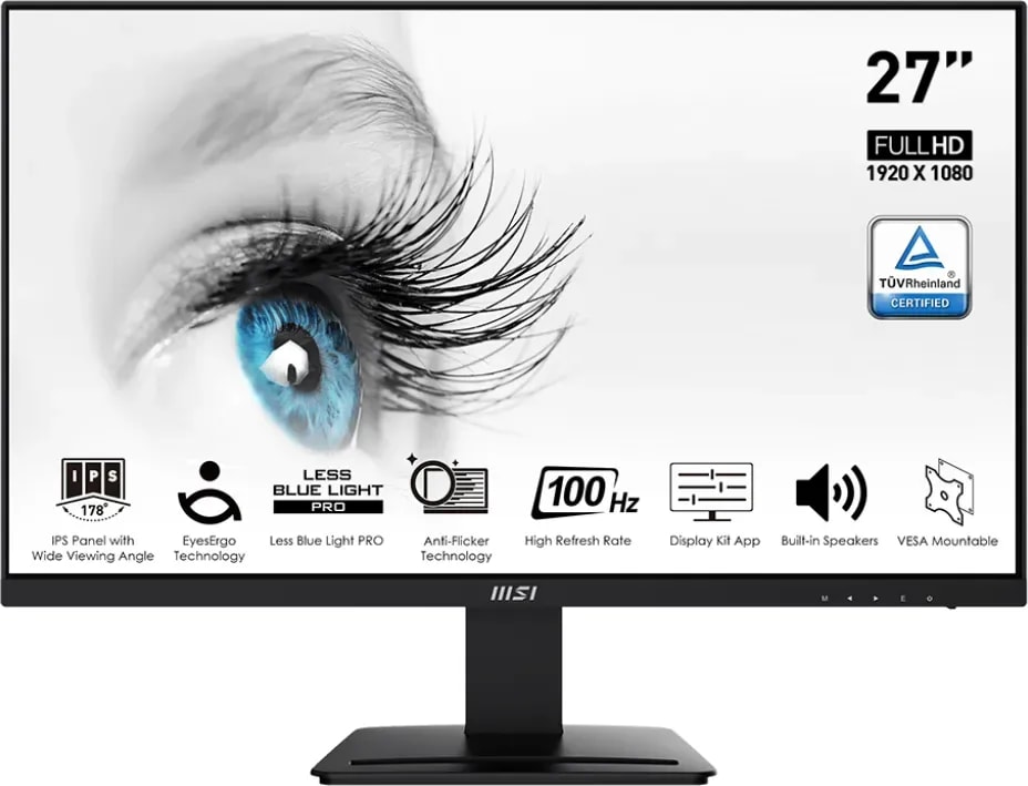 MSI Pro MP273ADE 69cm (27") FHD IPS Office Monitor 16:9 HDMI/DP/VGA 100Hz Sync