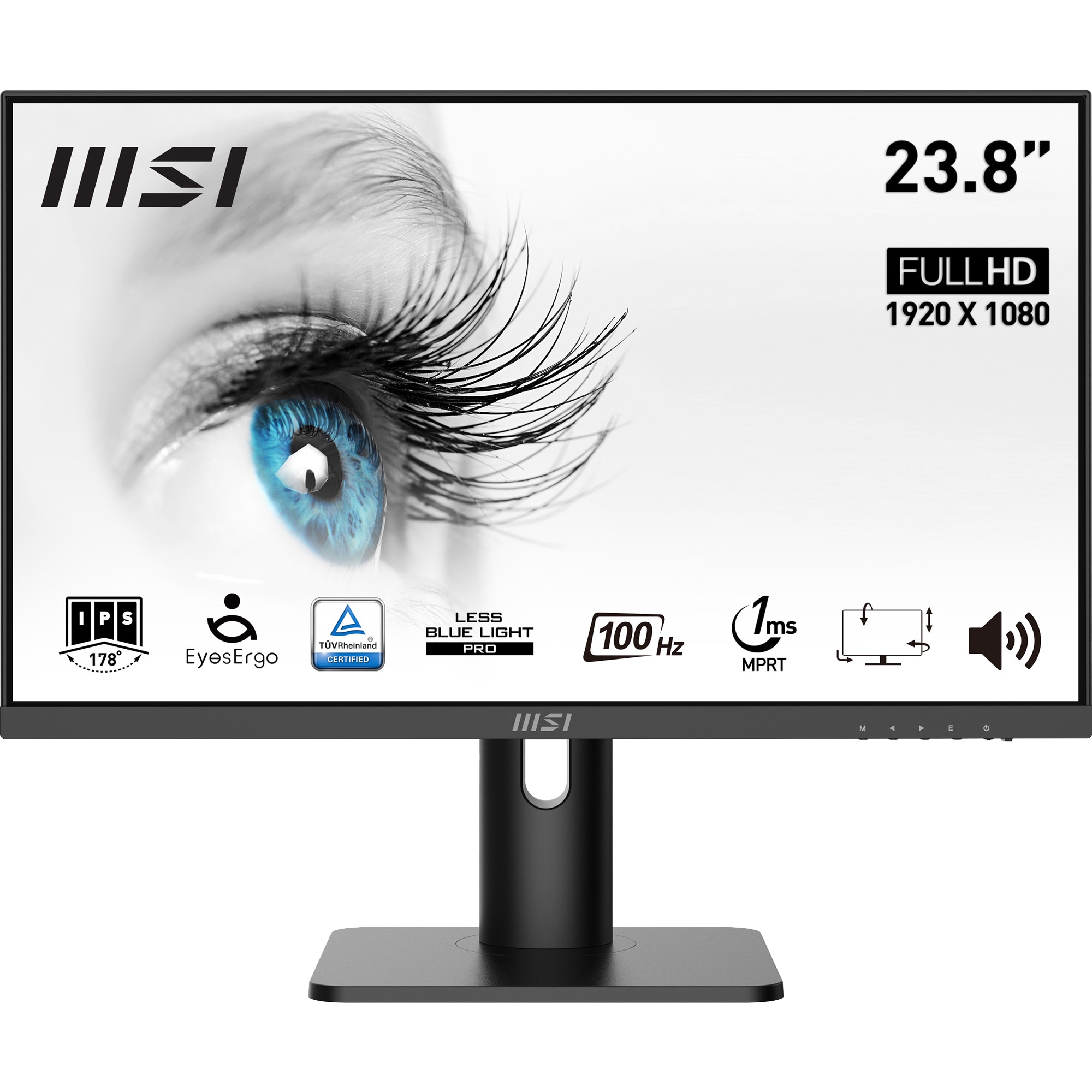 MSI Pro MP243XPDE 60cm (23,8") FHD IPS Office Monitor 16:9 HDMI/DP 100Hz Sync