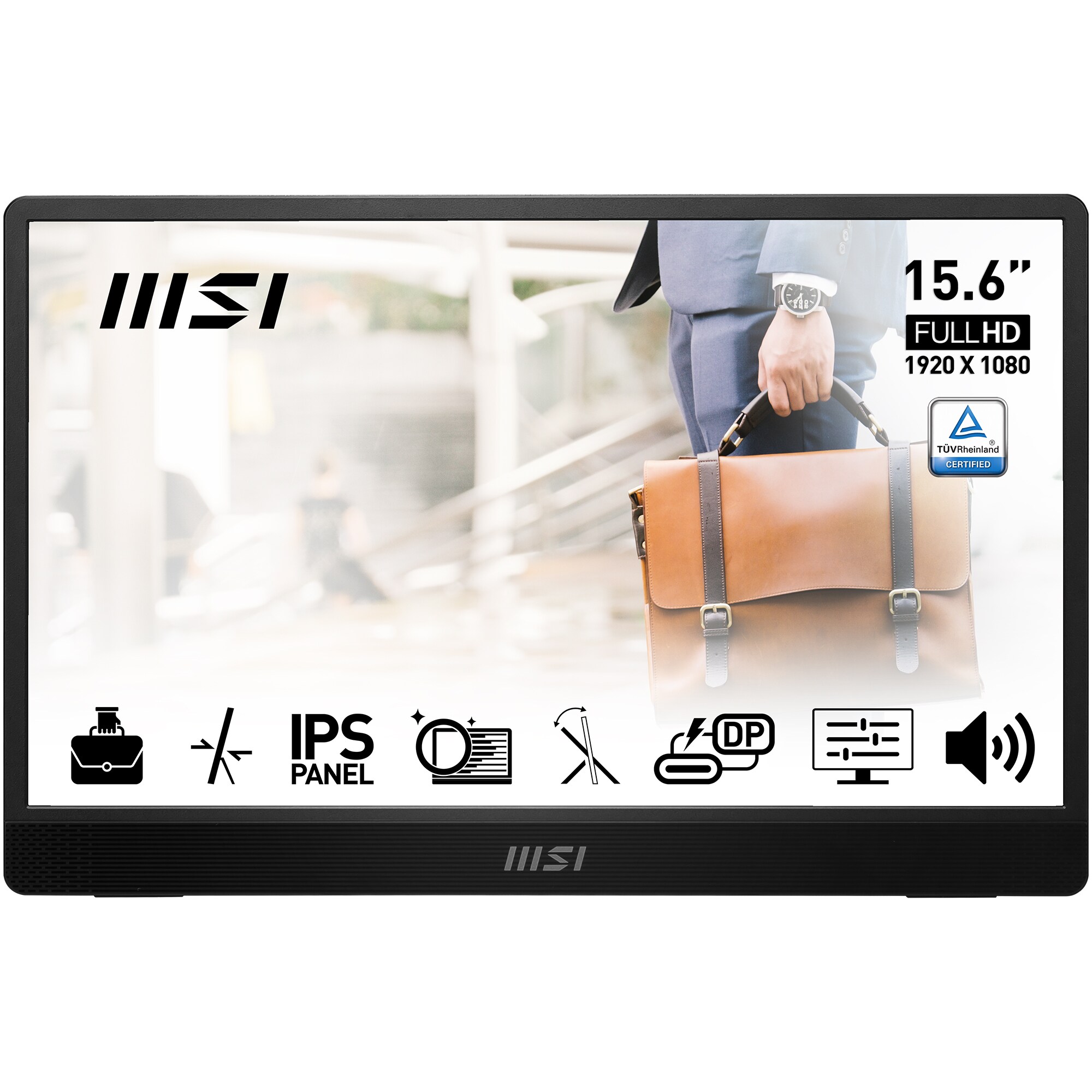 MSI Pro MP161DE E2 39,6cm (15,6") FHD IPS Mobiler Monitor 16:9 HDMI/USB-C (DP)