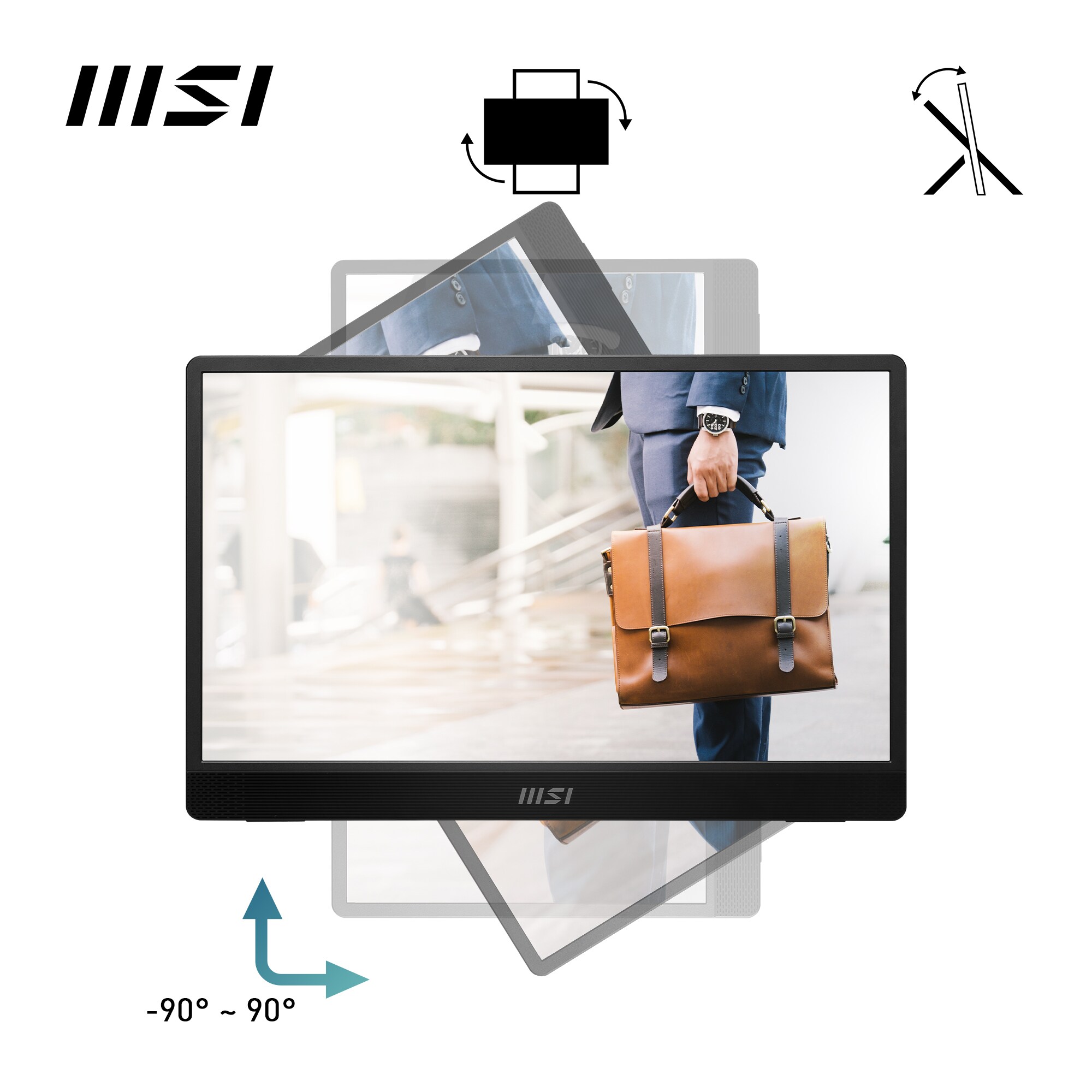 MSI Pro MP161DE E2 39,6cm (15,6") FHD IPS Mobiler Monitor 16:9 HDMI/USB-C (DP)