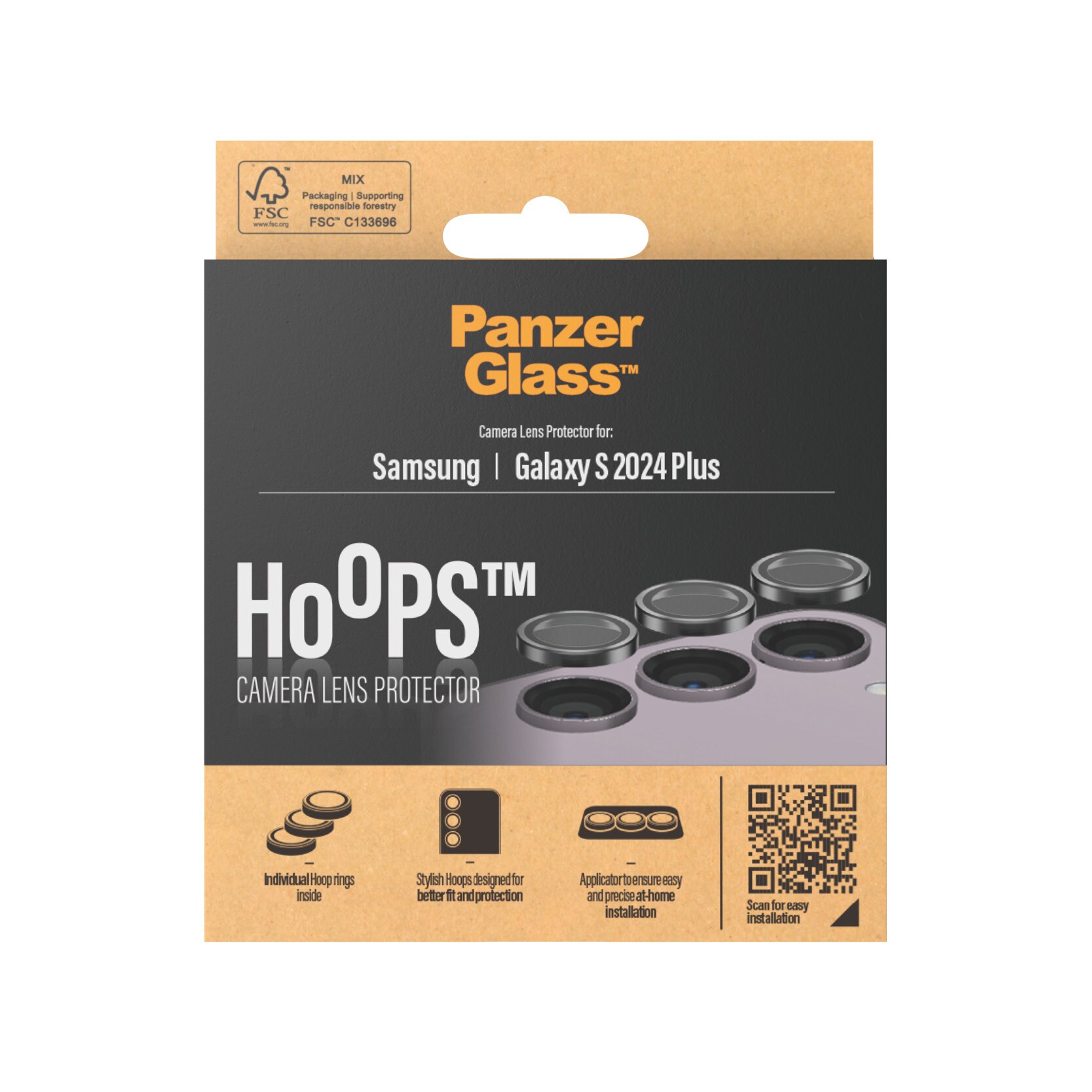 PanzerGlass Hoops Kameraschutz Samsung Galaxy S24 Plus Schwarz