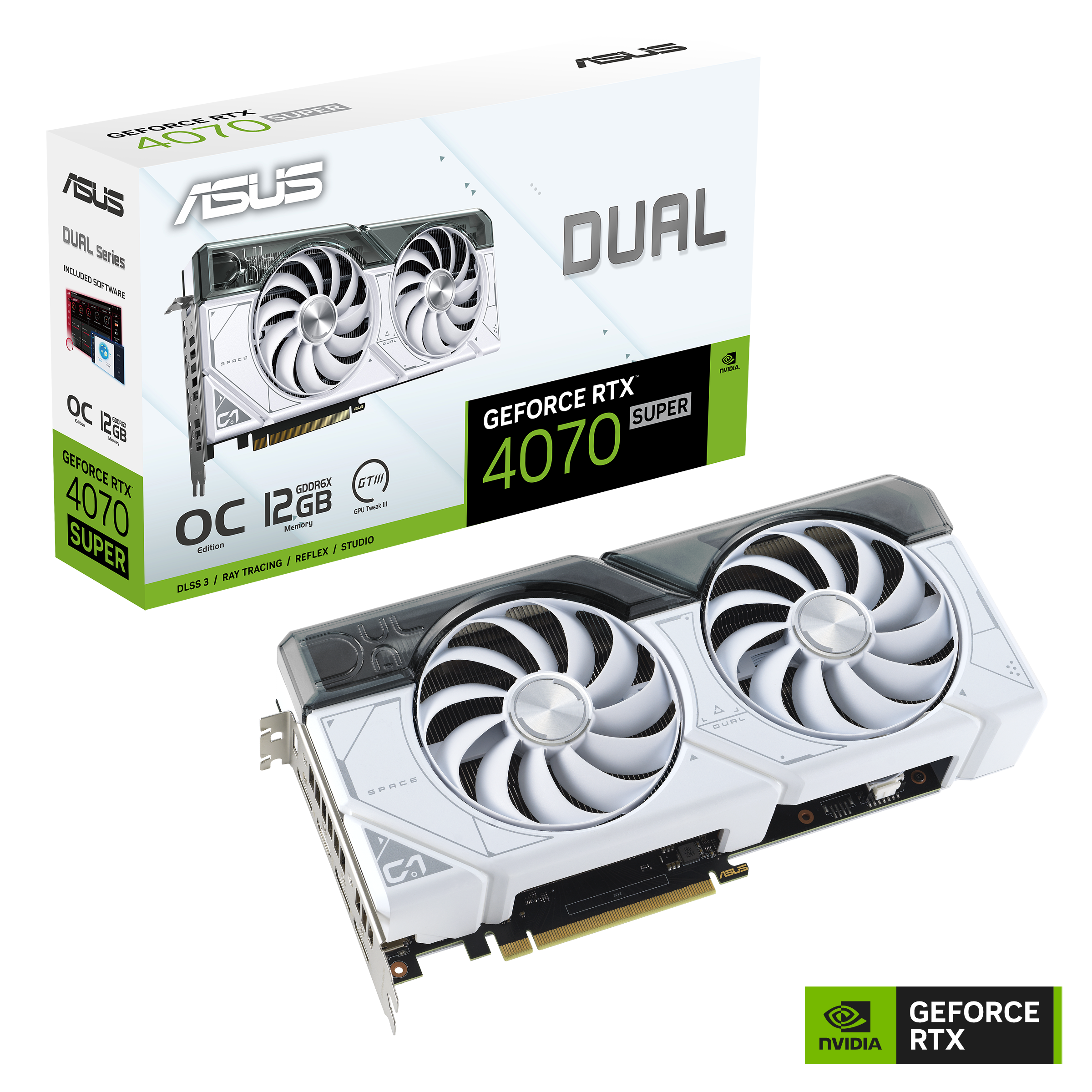 ASUS DUAL GeForce RTX 4070 Super OC WHITE 12GB Grafikkarte