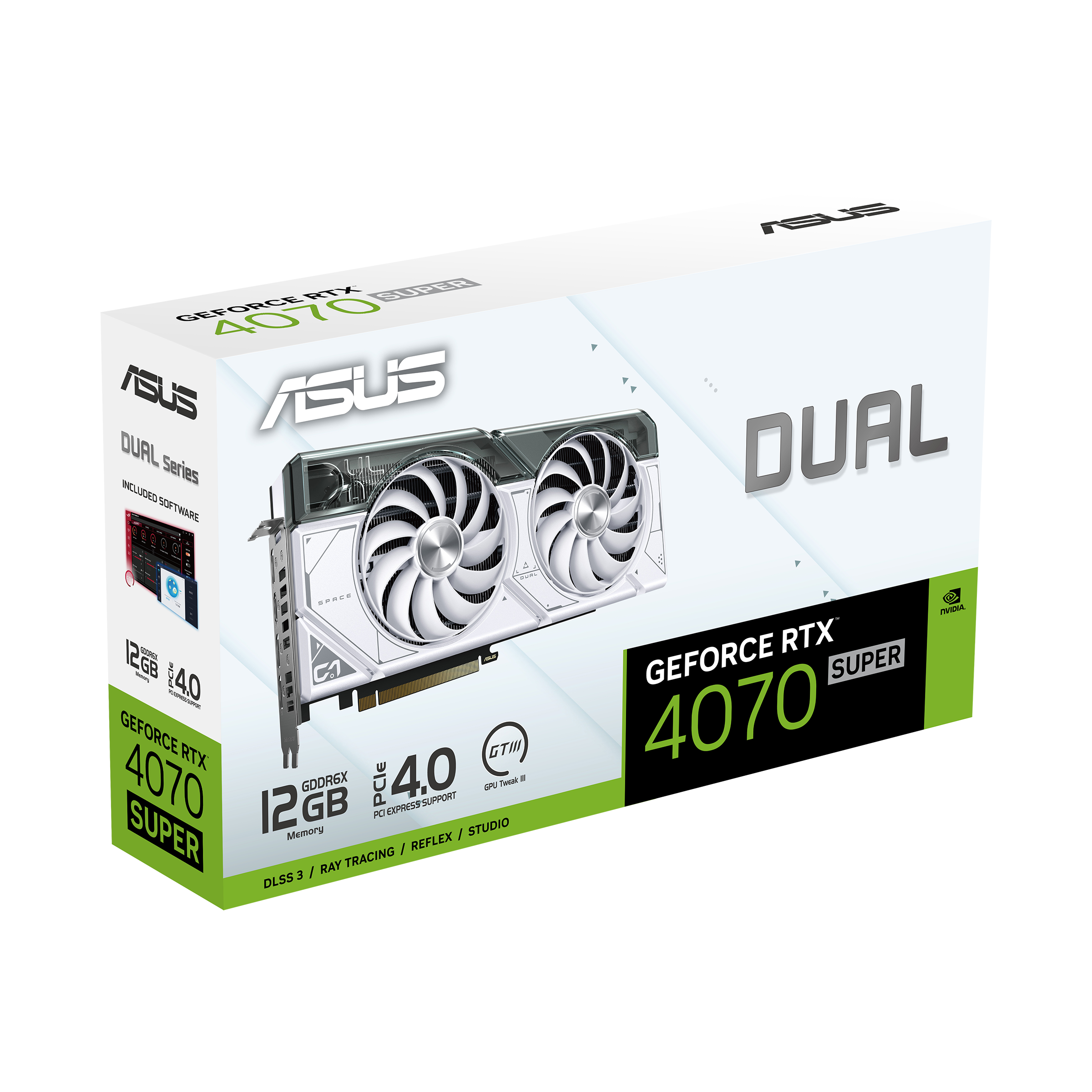 ASUS DUAL GeForce RTX 4070 Super OC WHITE 12GB Grafikkarte