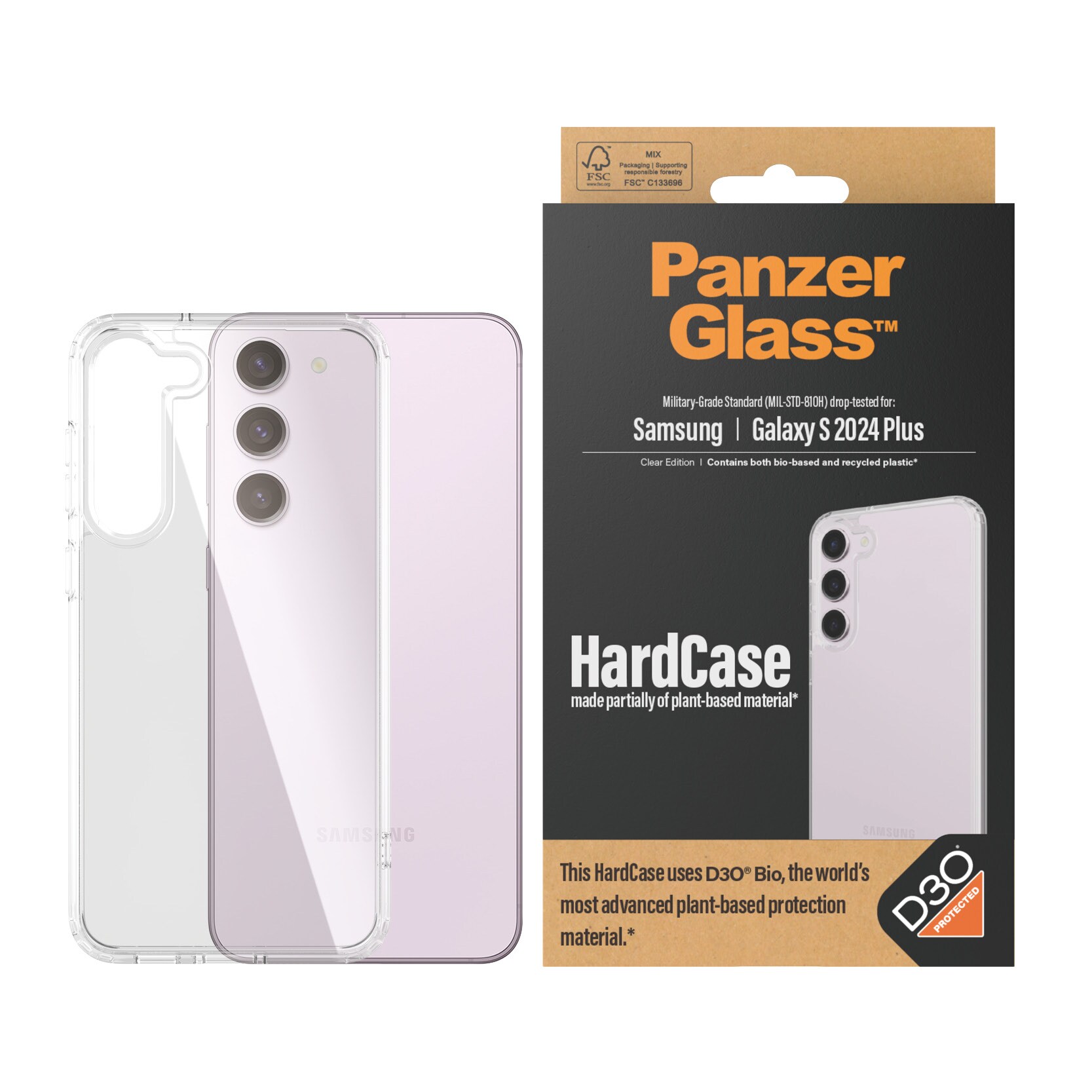 PanzerGlass Hardcase mit D3O für Samsung Galaxy S24 Plus Transparent