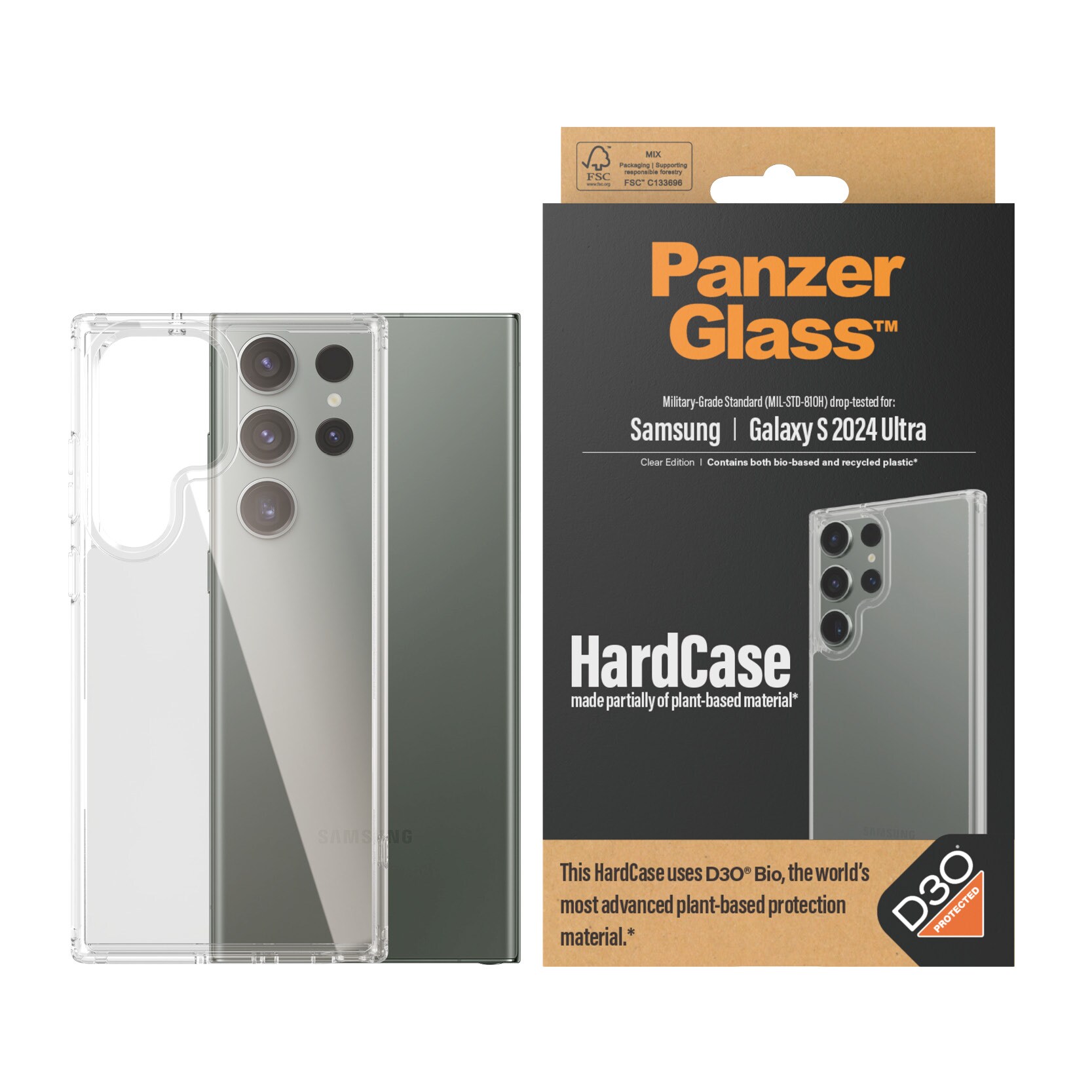 PanzerGlass Hardcase mit D3O für Samsung Galaxy S24 Ultra Transparent