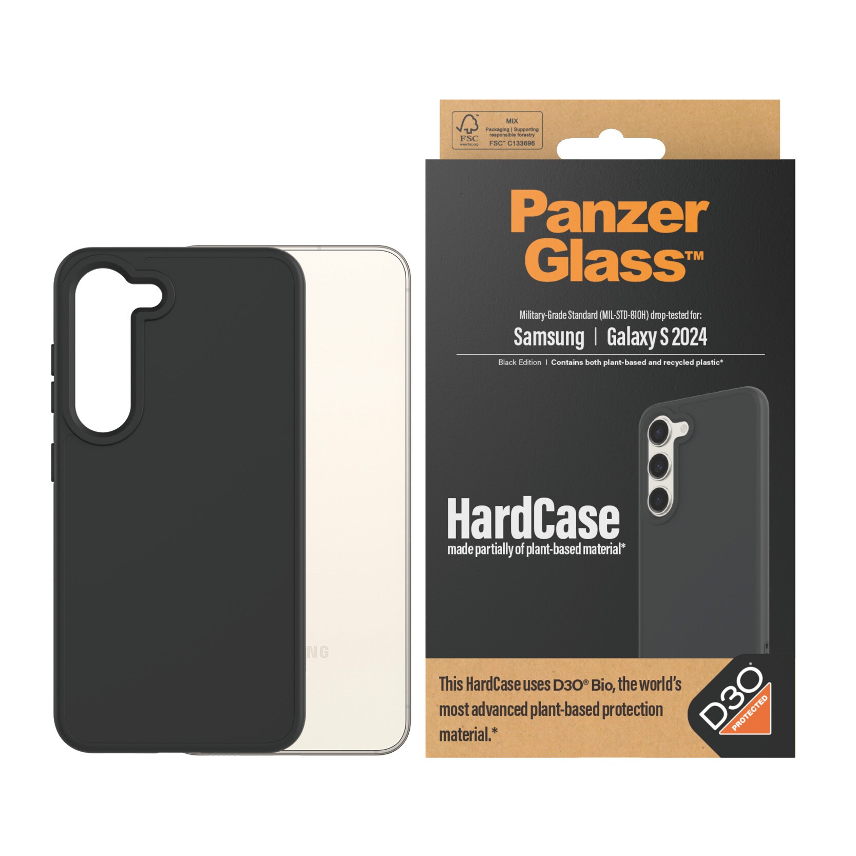 PanzerGlass Hardcase mit D3O für Samsung Galaxy S24 Schwarz