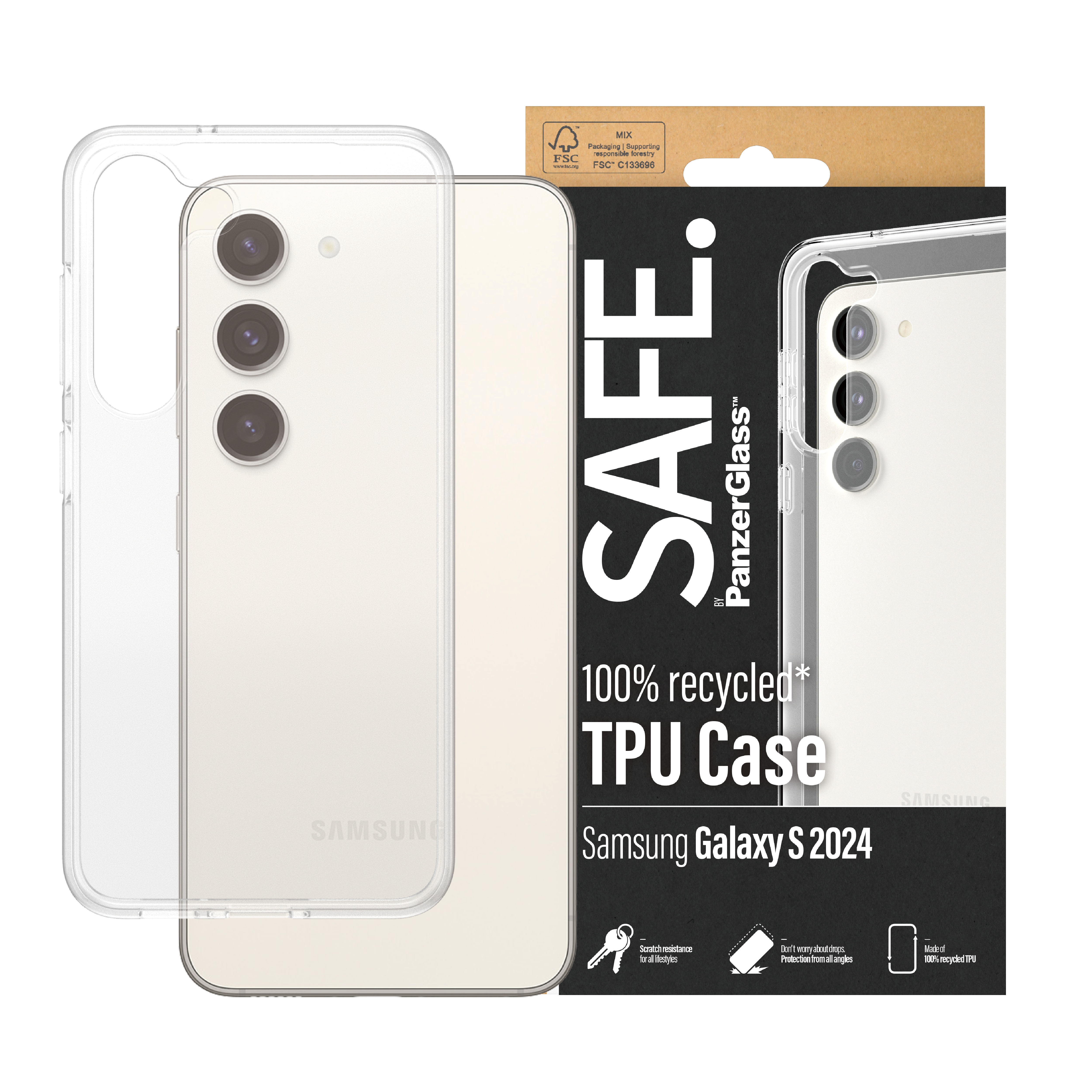 PanzerGlass SAFE TPU Case für Samsung Galaxy S24 Transparent