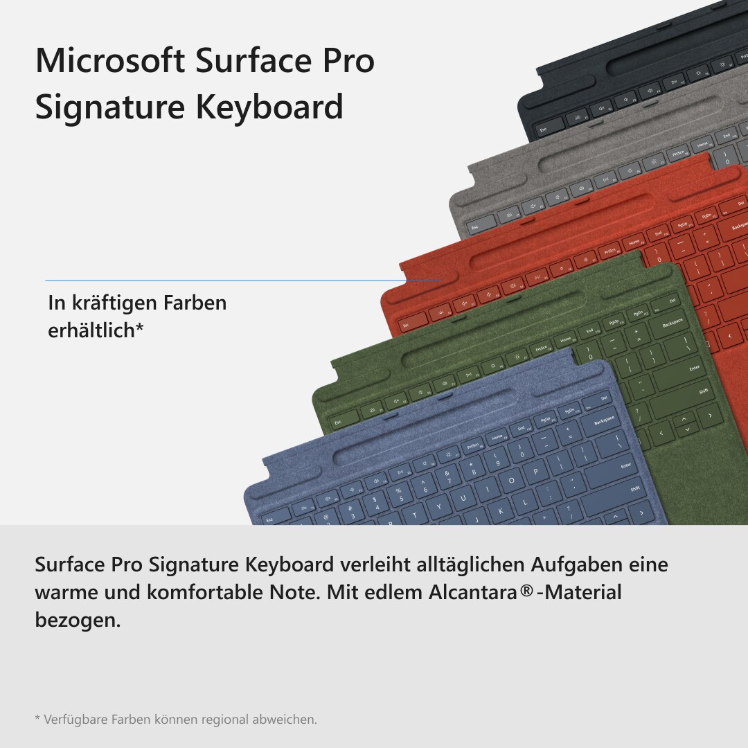 Microsoft Surface Pro Signature Keyboard Platin ++ 8X6-00065 mit Slim Cyberport 2 Pen