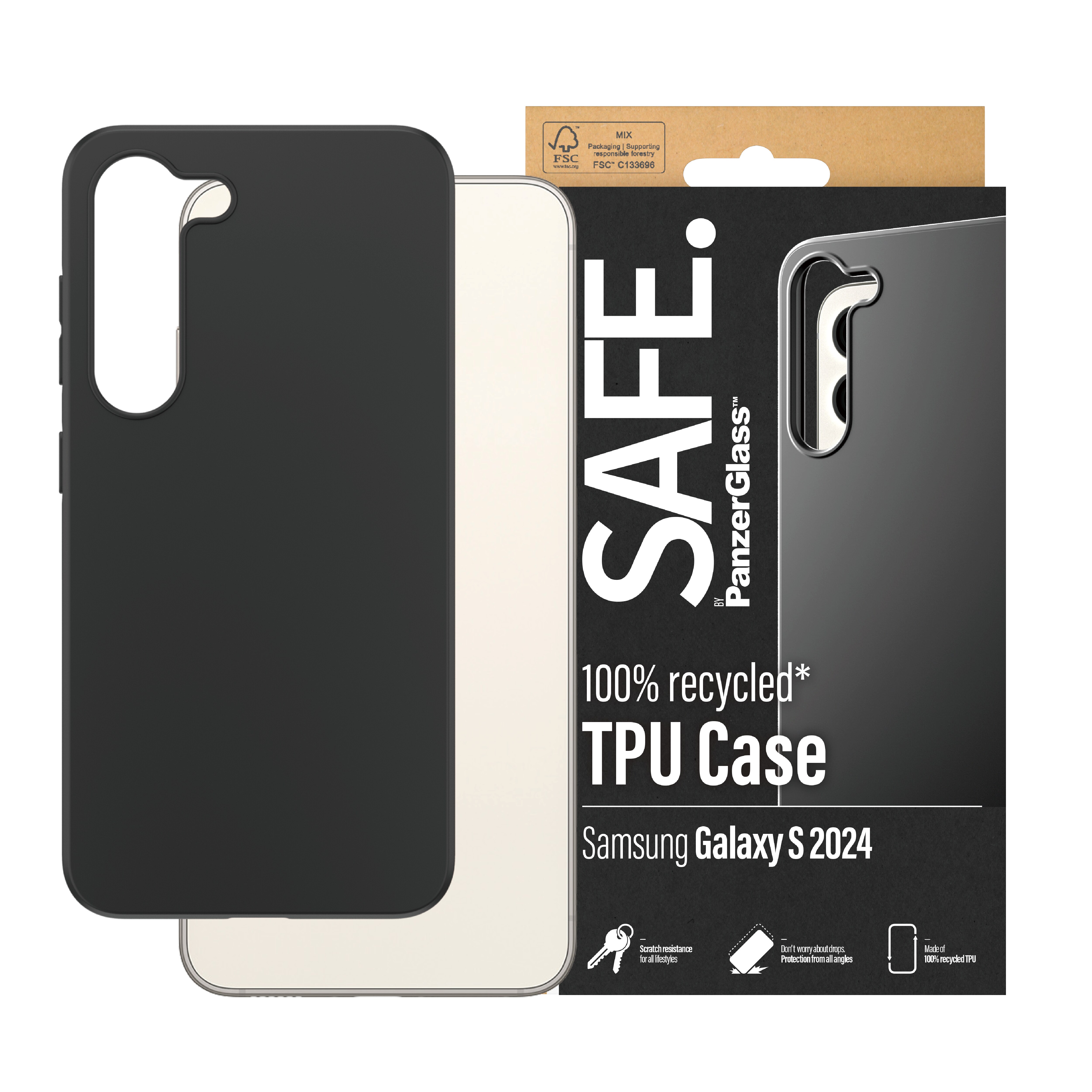 PanzerGlass SAFE TPU Case für Samsung Galaxy S24 Schwarz