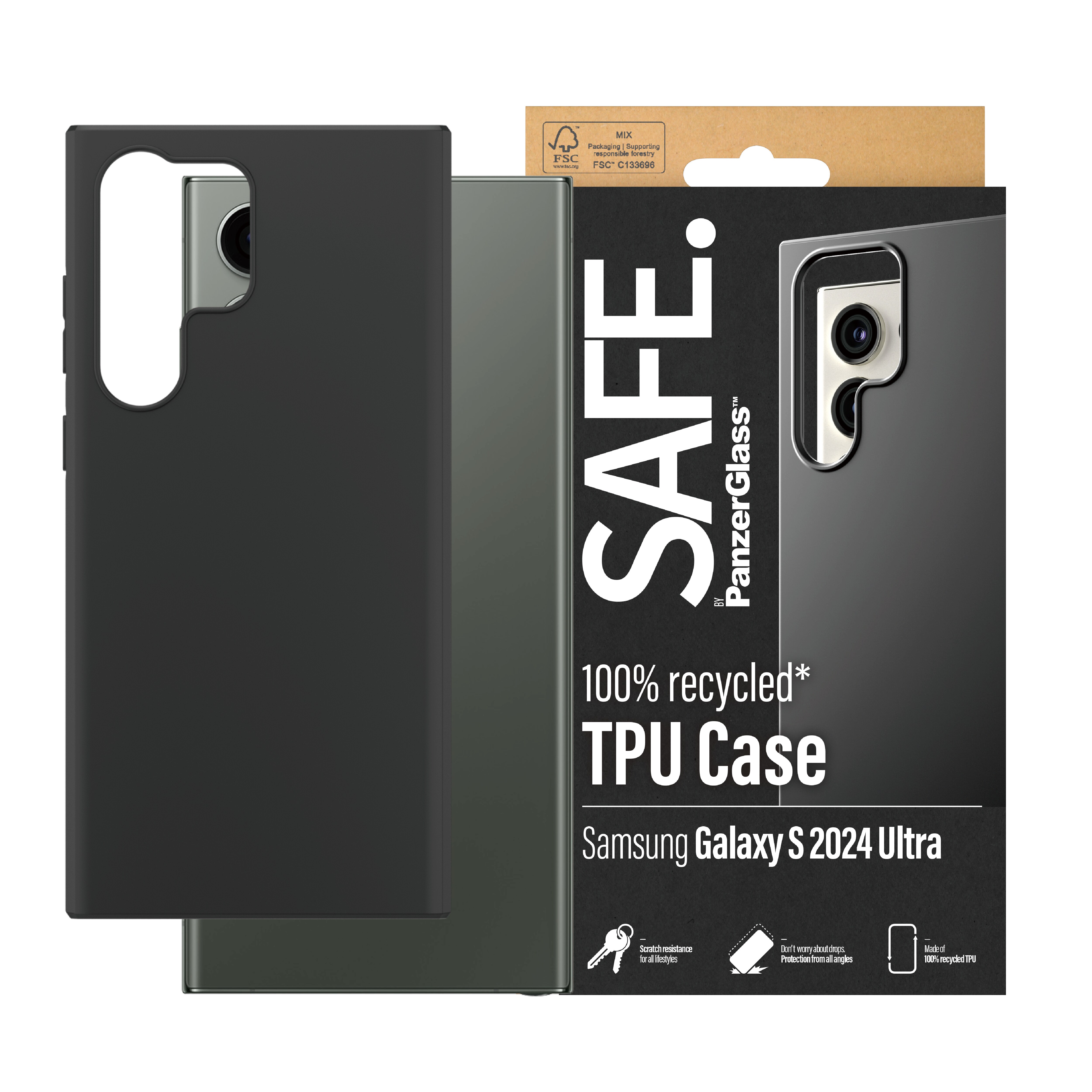 PanzerGlass SAFE TPU Case für Samsung Galaxy S24 Ultra Schwarz